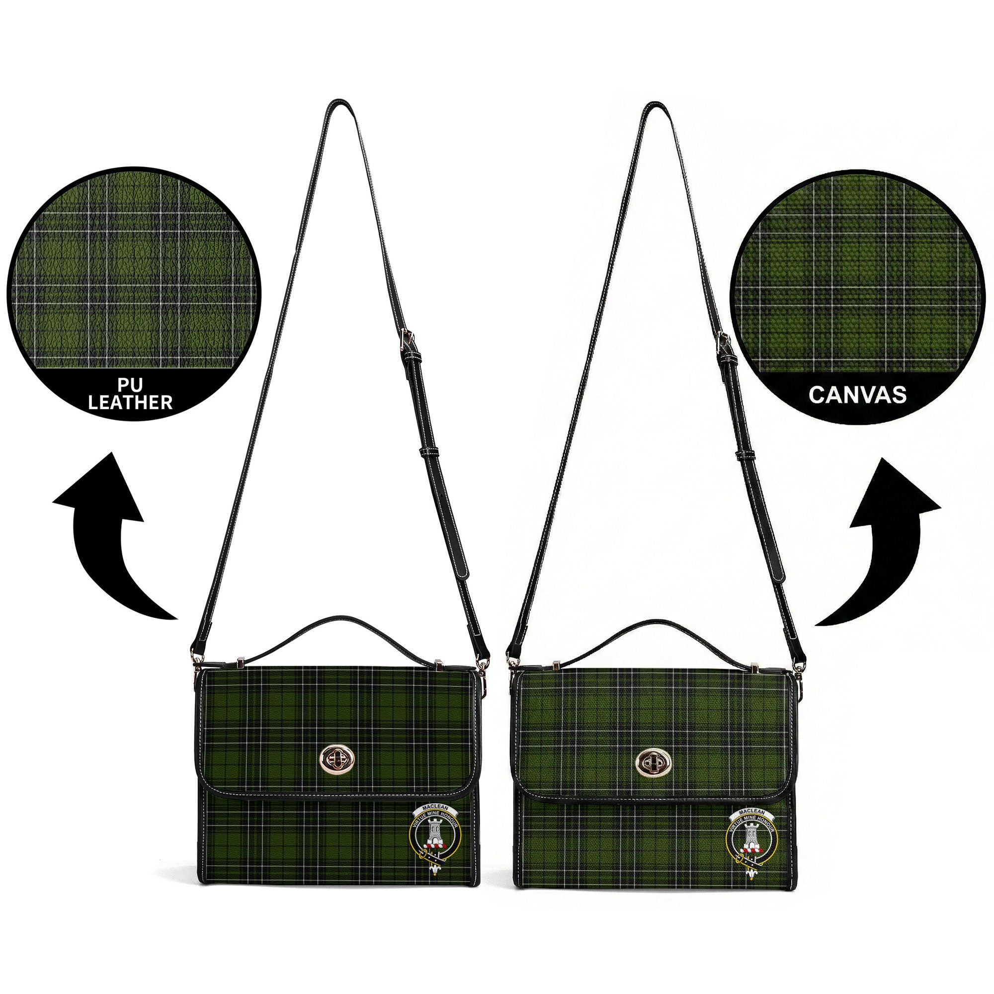 MacLean Hunting Tartan Crest Satchel Bag