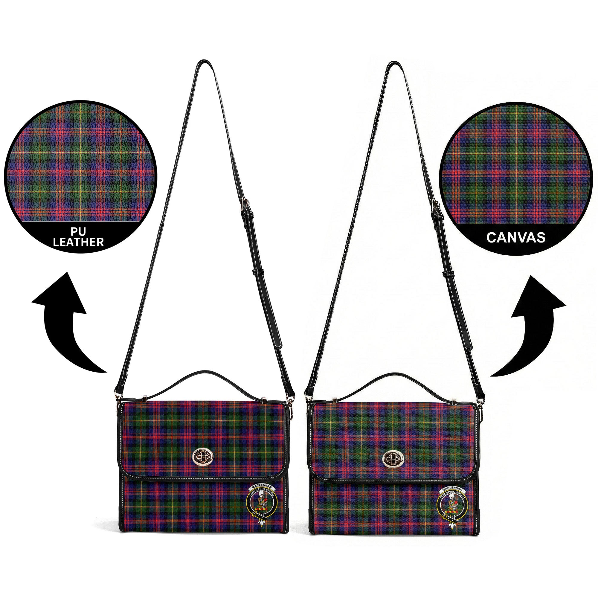 MacLennan Modern Tartan Crest Satchel Bag