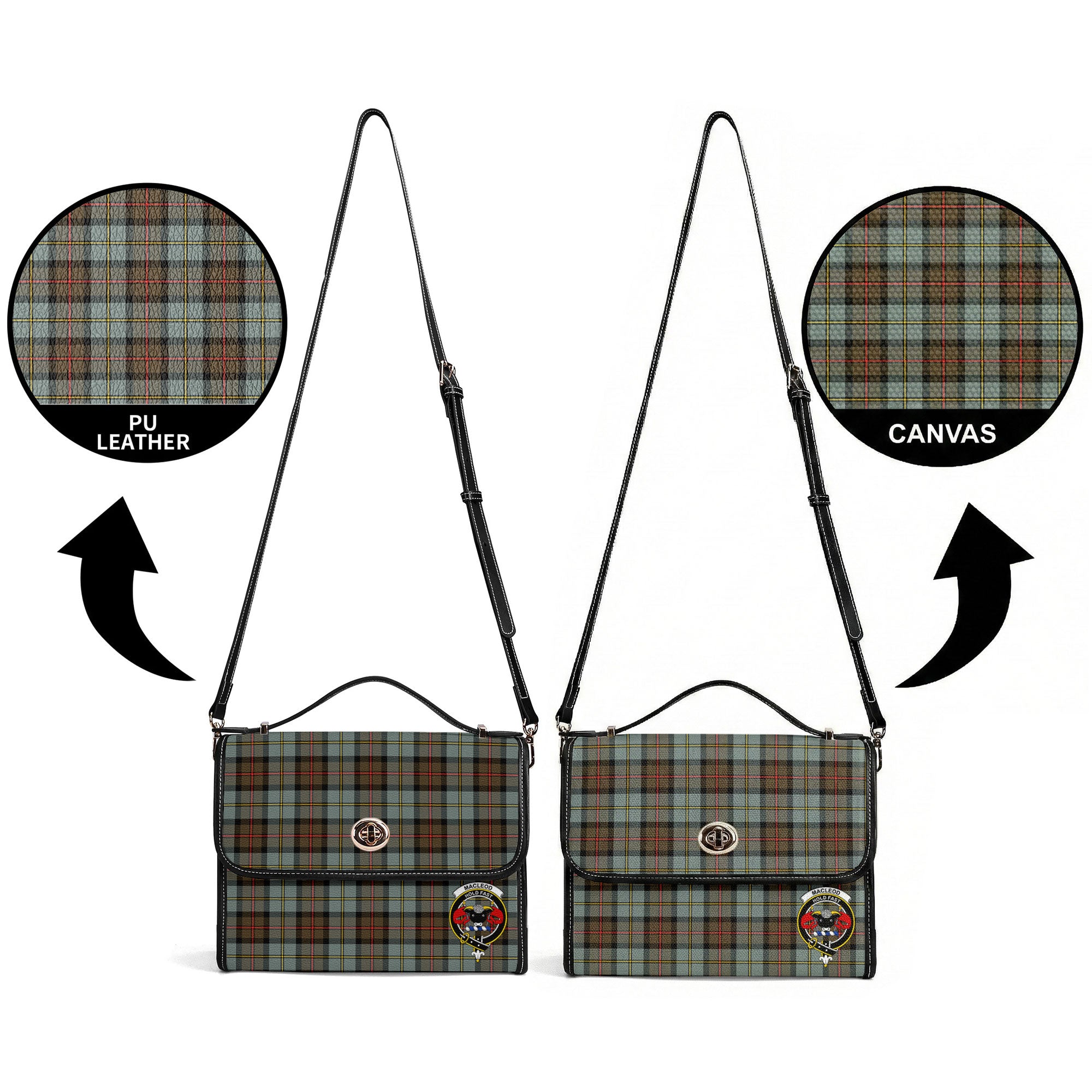 MacLeod of Harris Weathered Tartan Crest Satchel Bag
