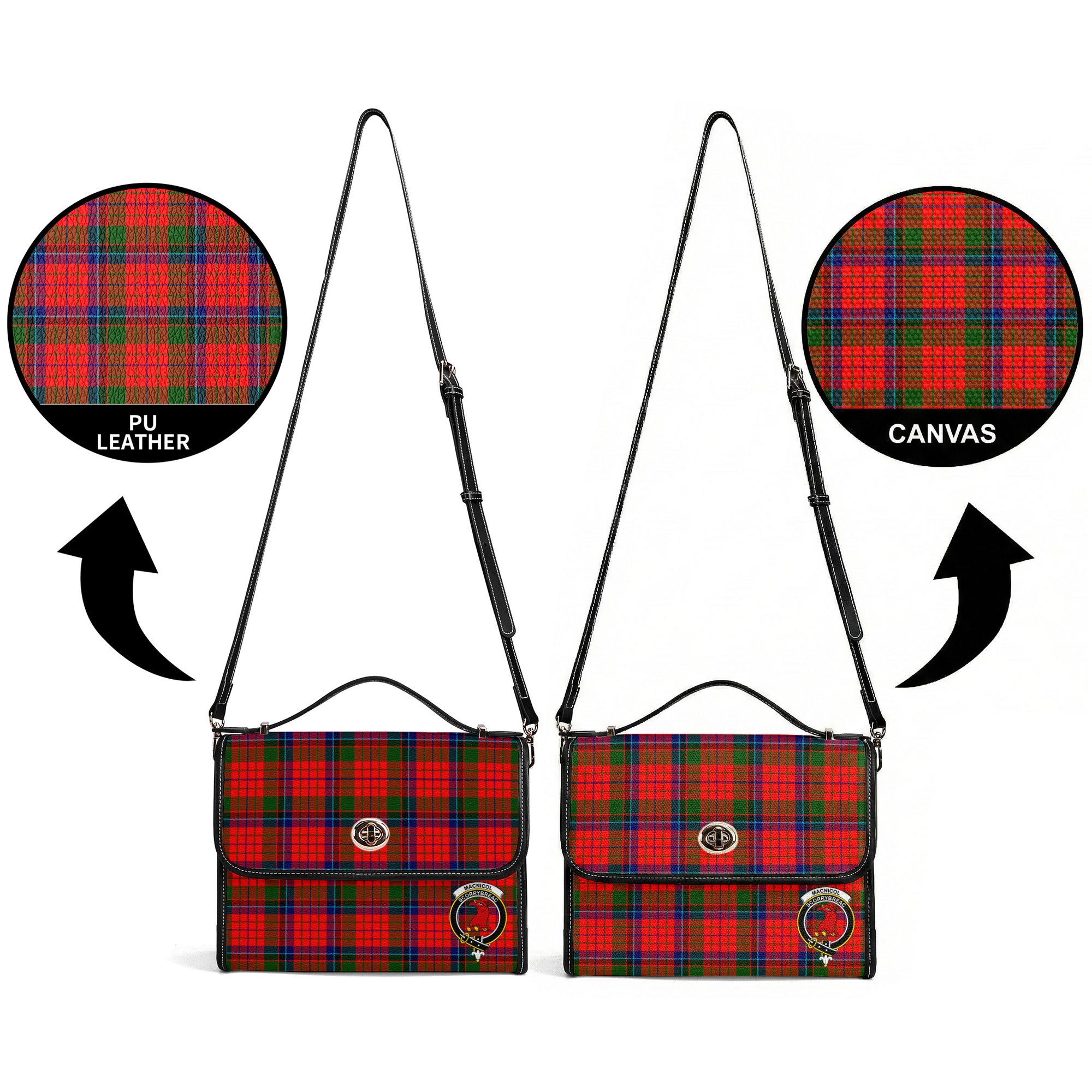 MacNicol (of Scorrybreac) Tartan Crest Satchel Bag