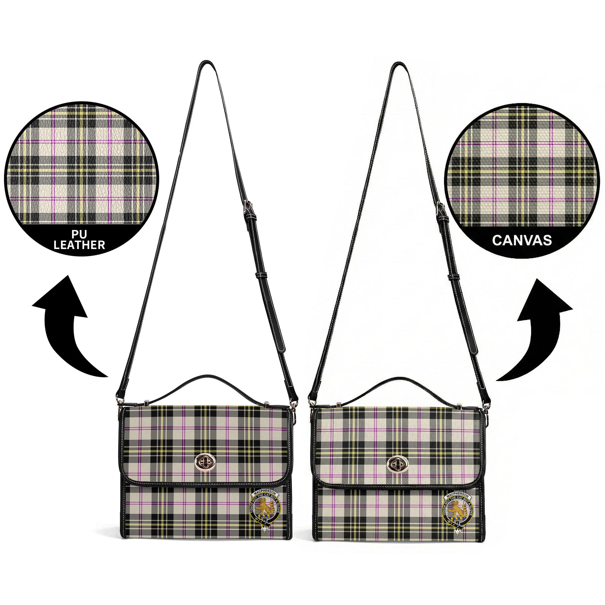 MacPherson Dress Ancient Tartan Crest Satchel Bag