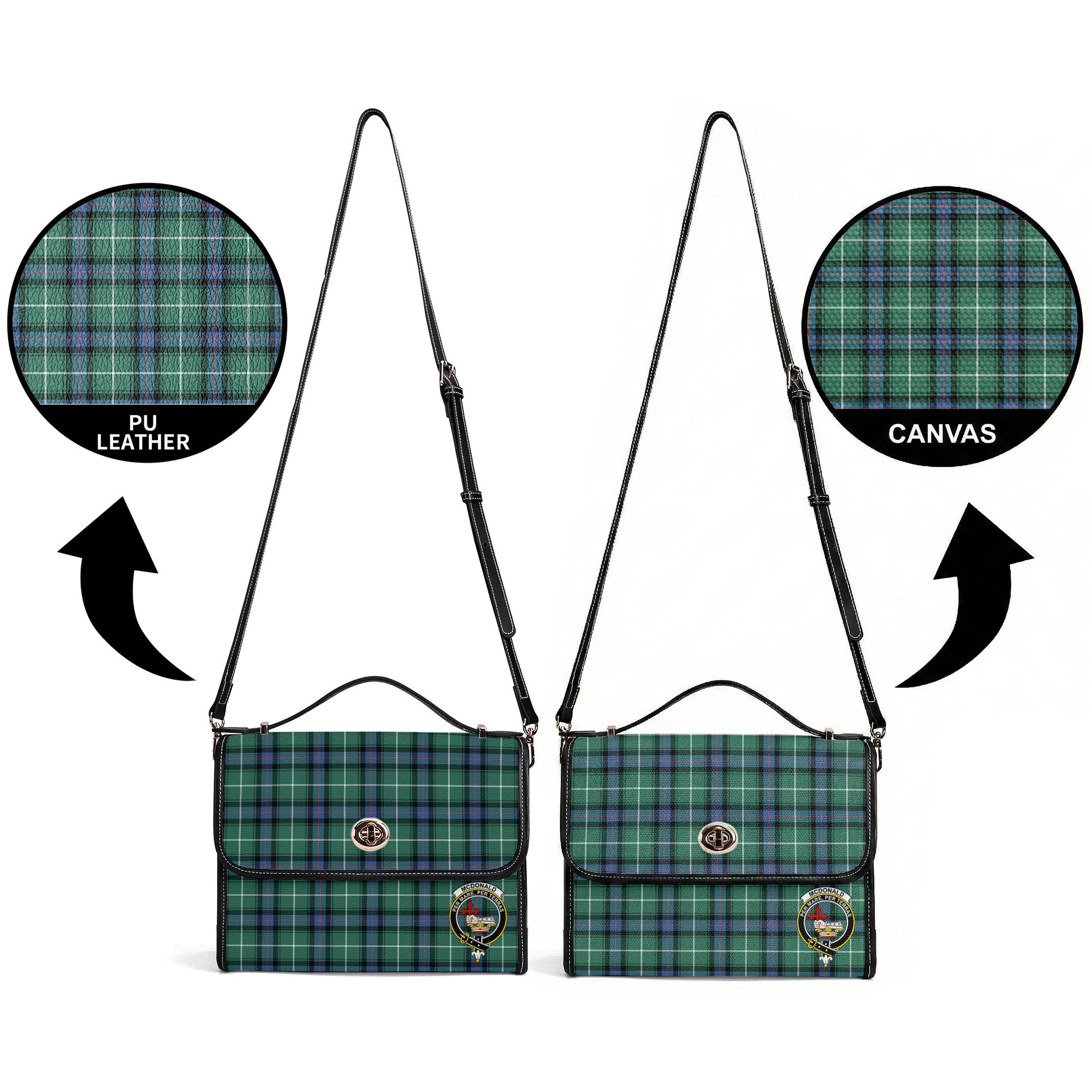 McDonald of the Isles Hunting Ancient Tartan Crest Satchel Bag