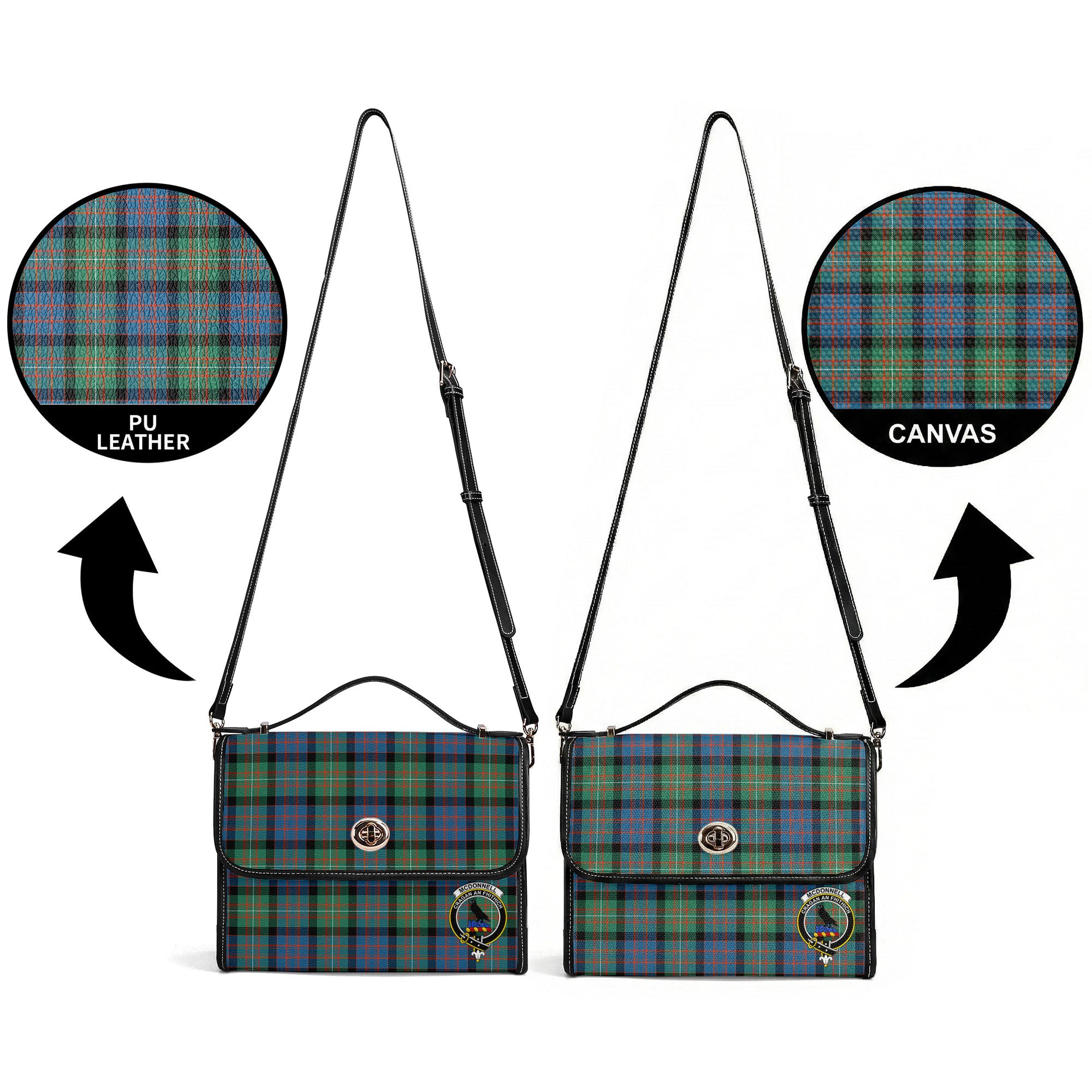 McDonnell of Glengarry Ancient Tartan Crest Satchel Bag