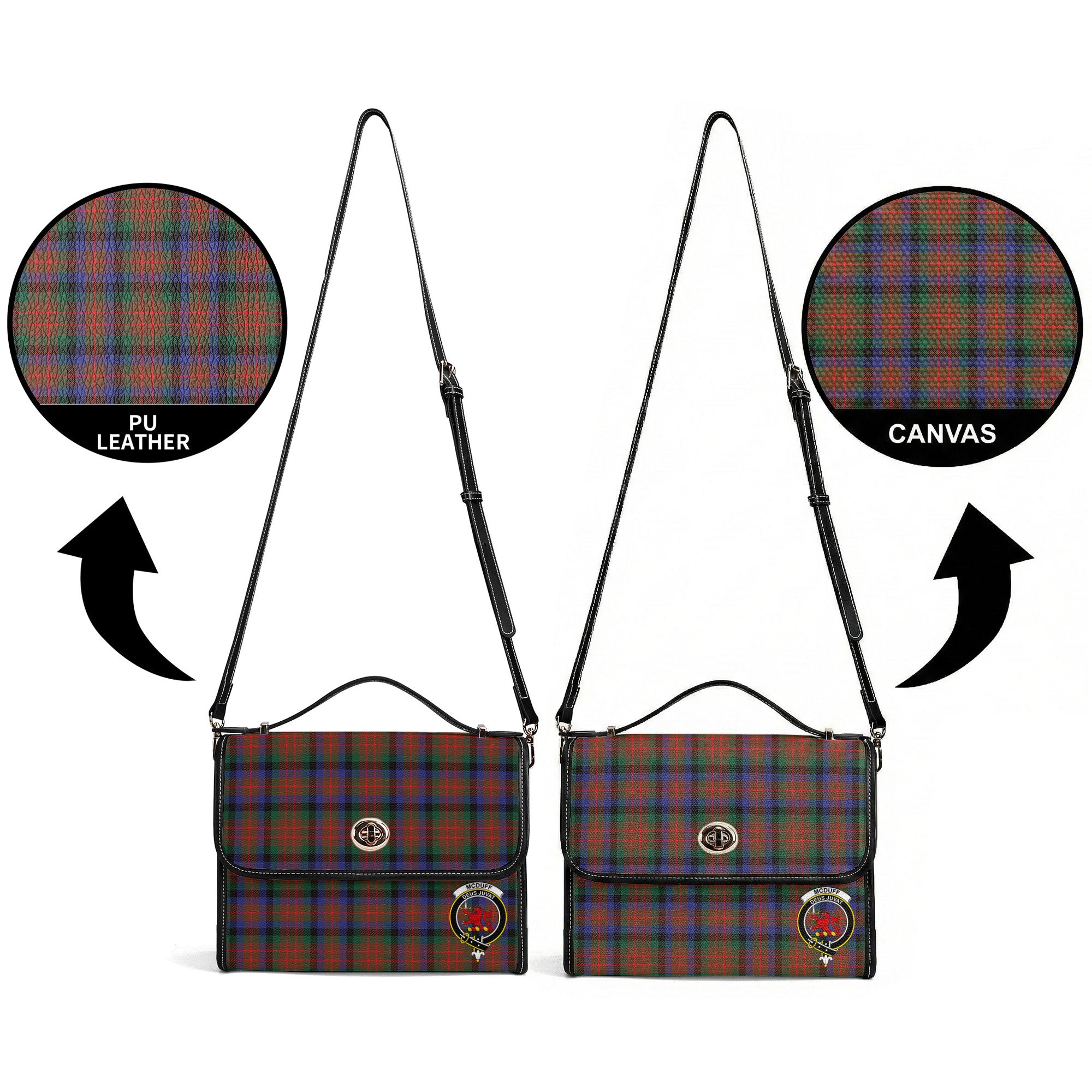 McDuff Hunting Modern Tartan Crest Satchel Bag