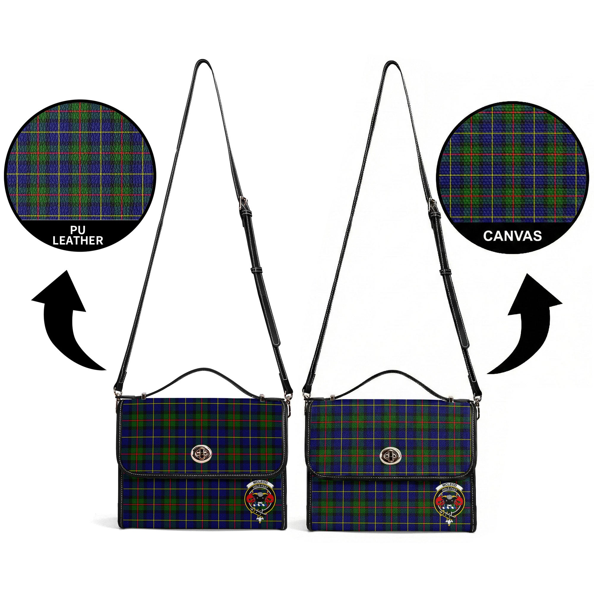 McLeod of Harris Modern Tartan Crest Satchel Bag