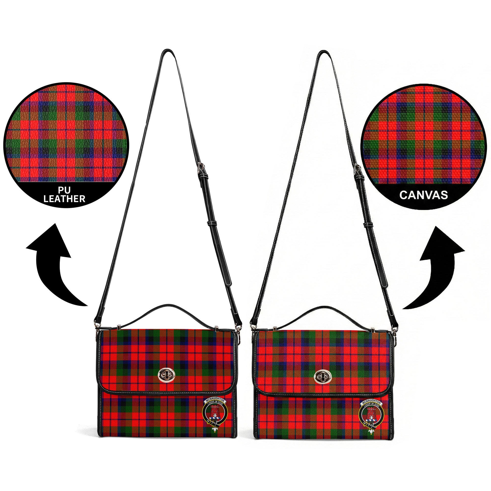 McNaughton Modern Tartan Crest Satchel Bag