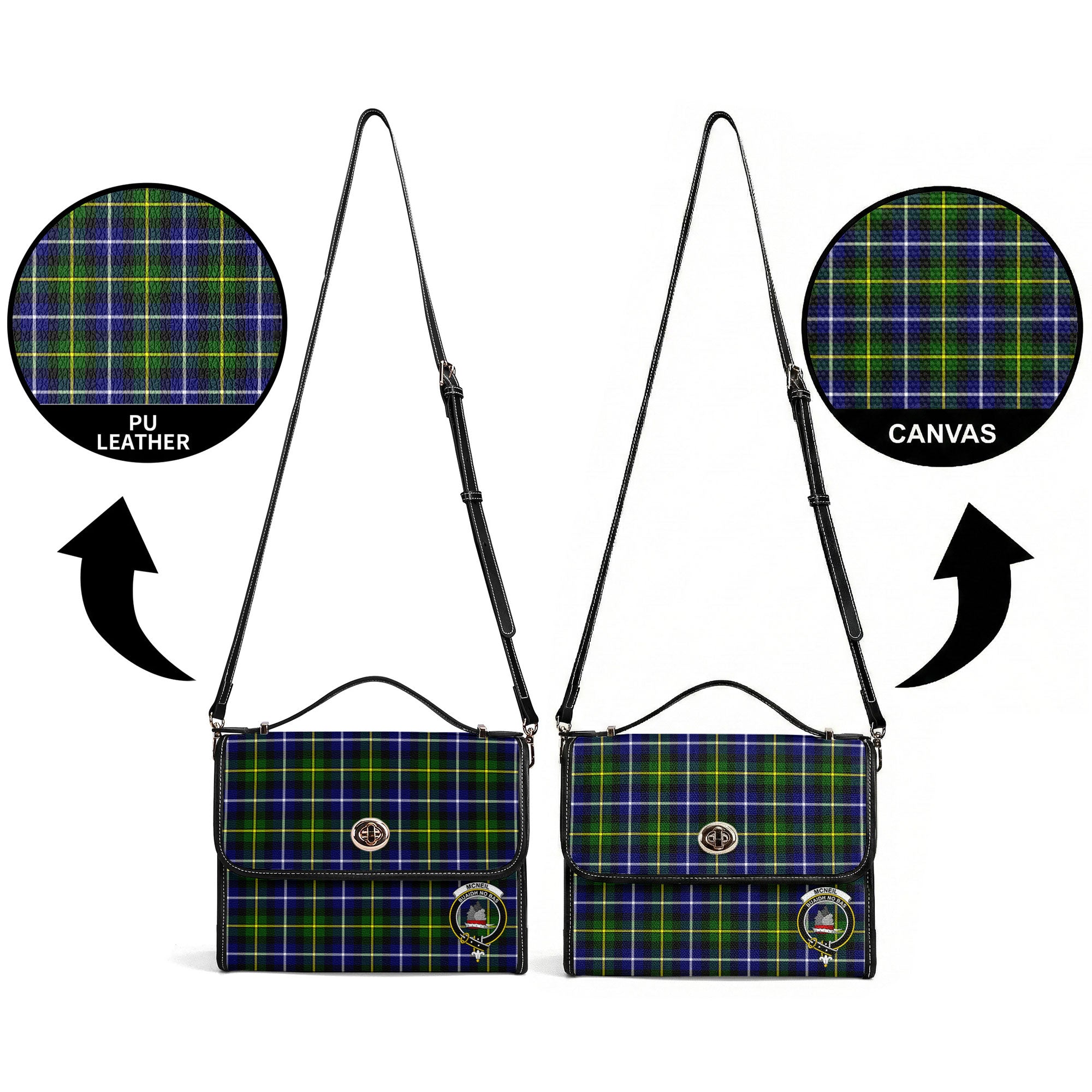 McNeil of Barra Modern Tartan Crest Satchel Bag