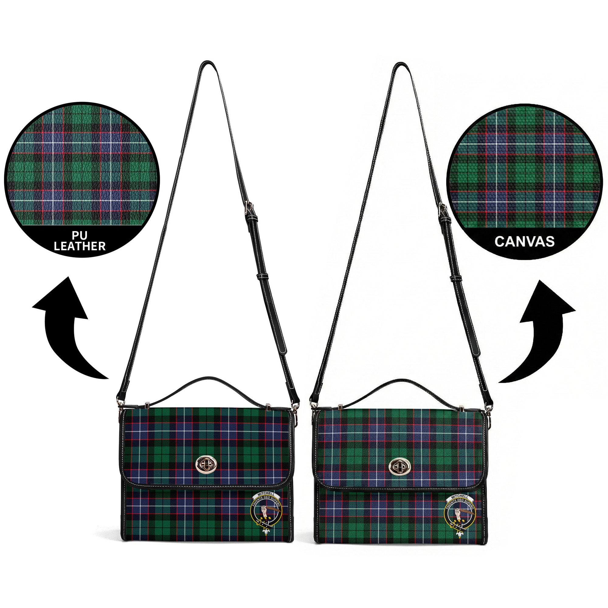 Mitchell Modern Tartan Crest Satchel Bag