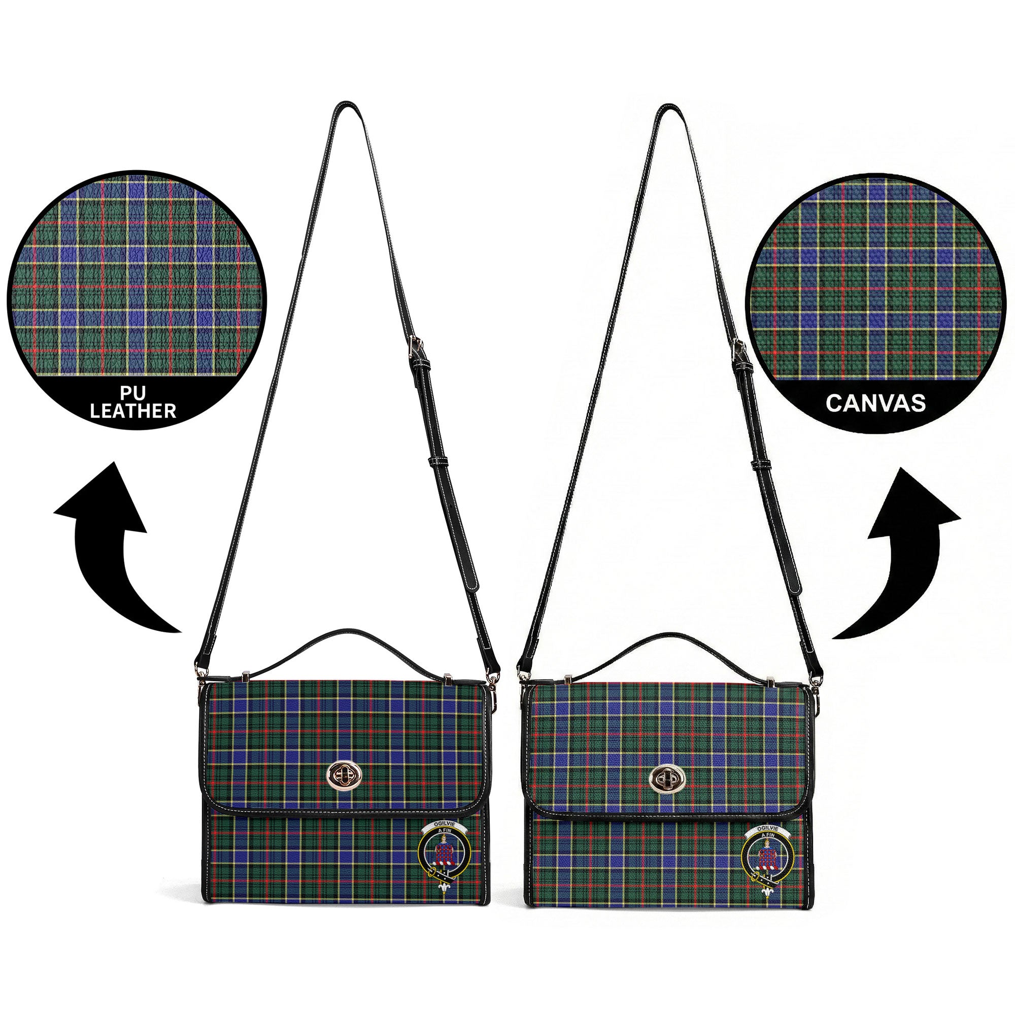 Ogilvie Hunting Modern Tartan Crest Satchel Bag