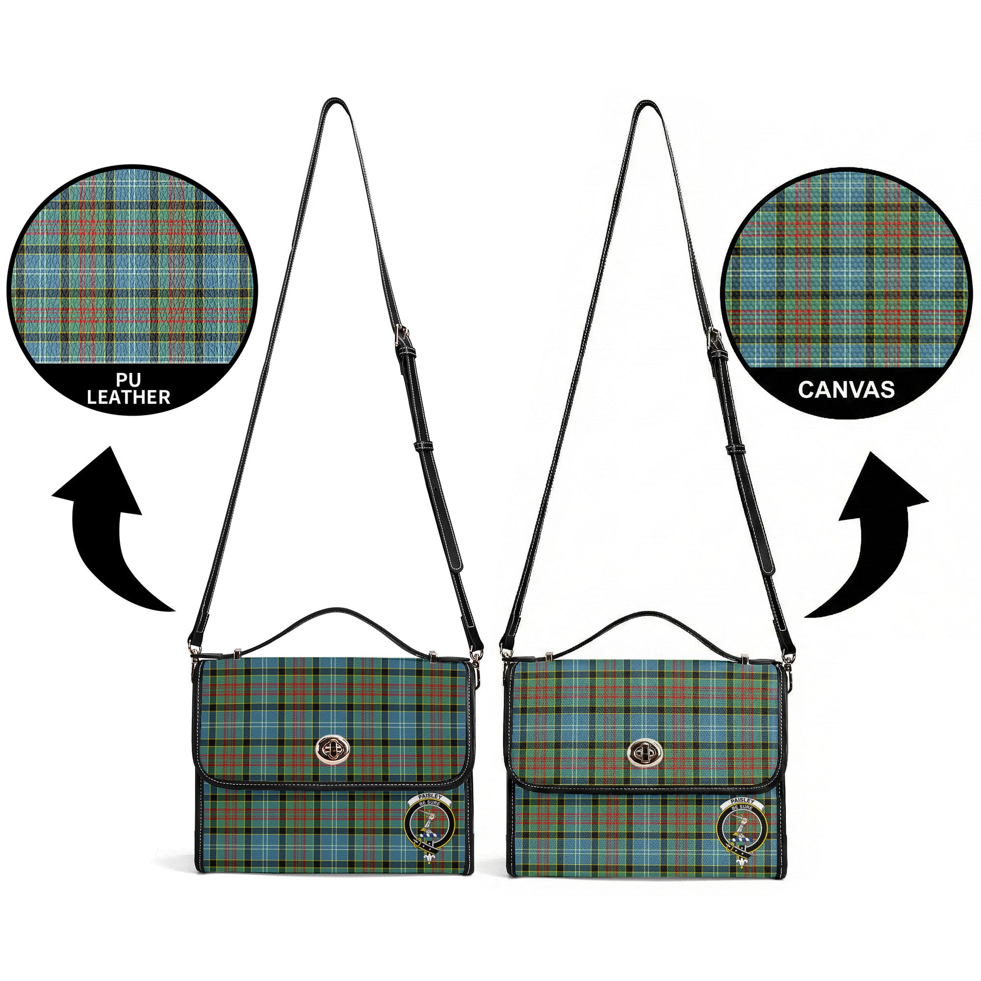 Paisley District Tartan Crest Satchel Bag