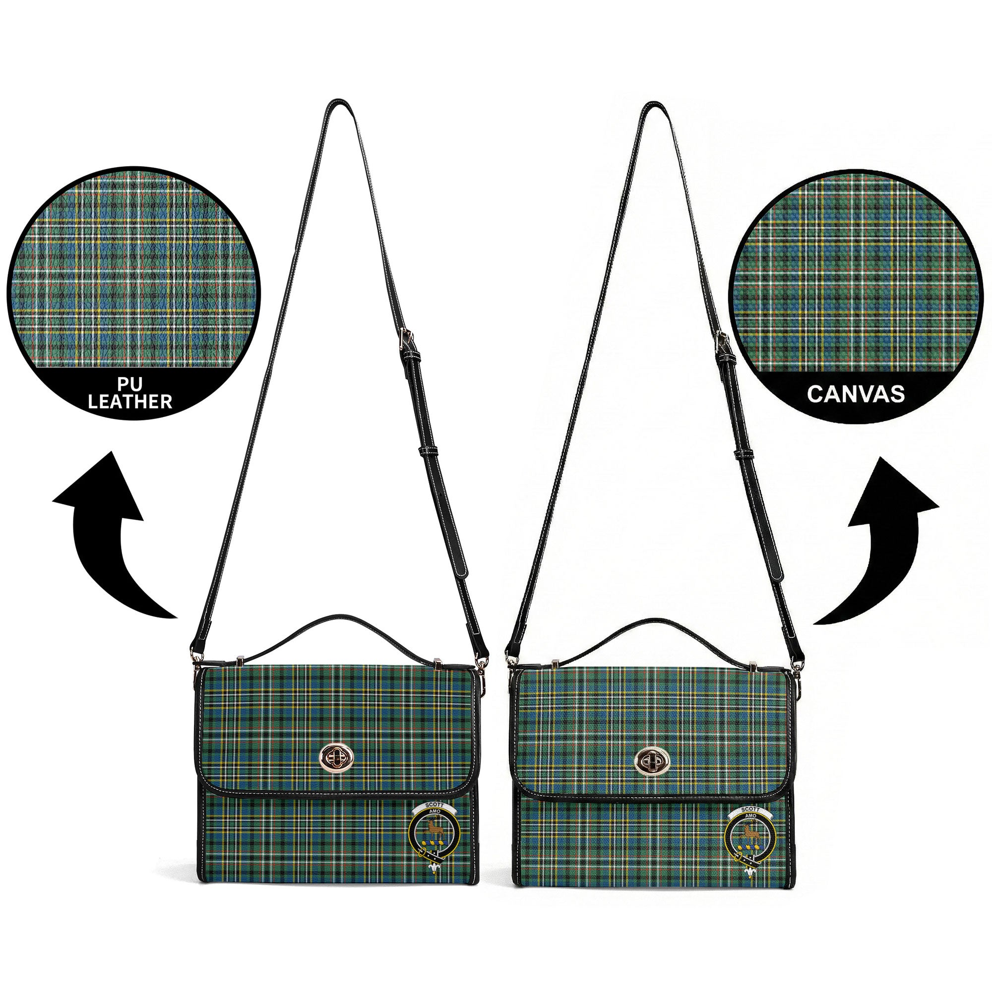 Scott Green Ancient Tartan Crest Satchel Bag