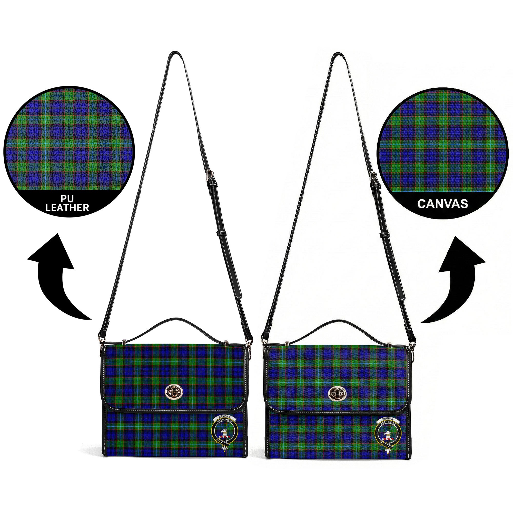 Sempill Modern Tartan Crest Satchel Bag
