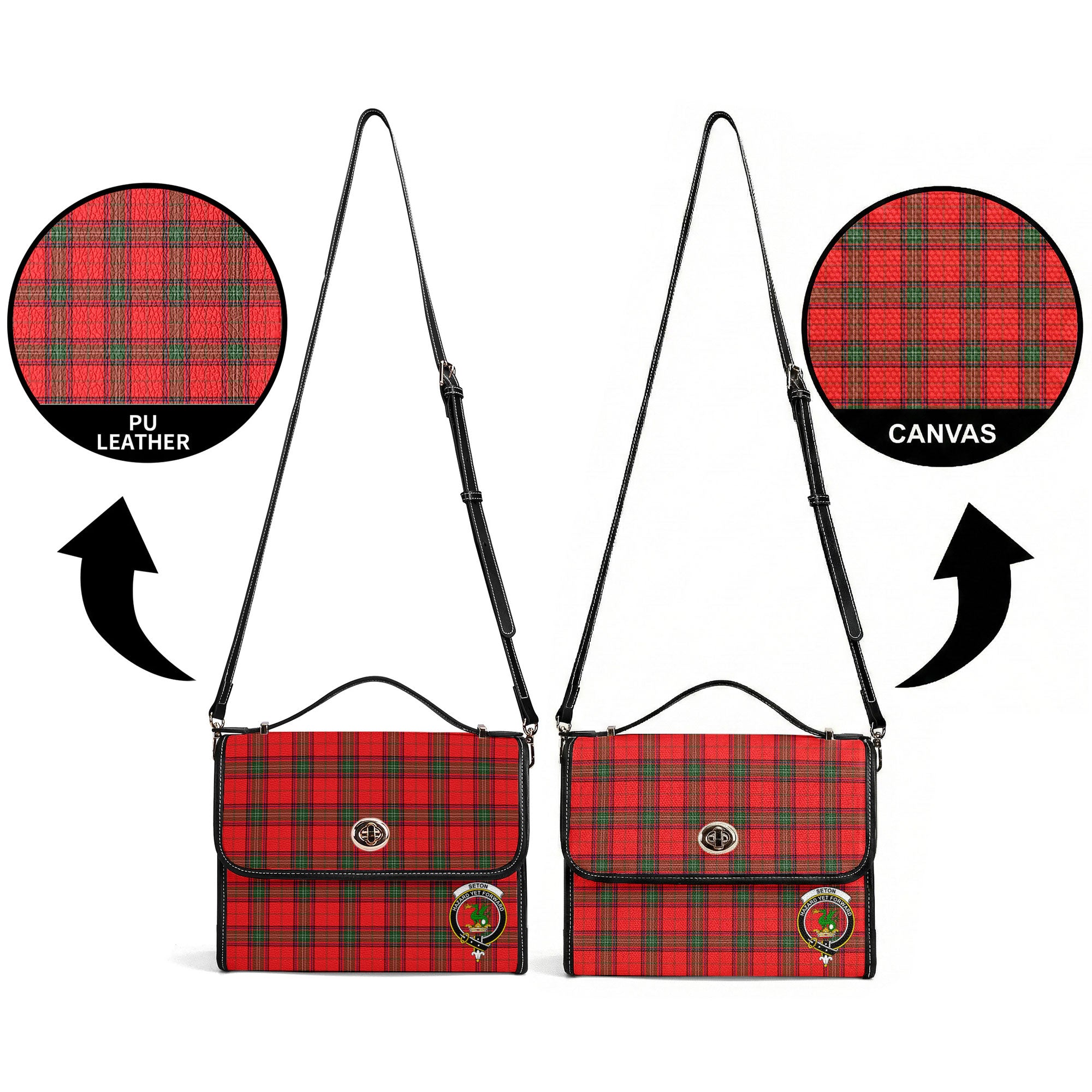 Seton Modern Tartan Crest Satchel Bag