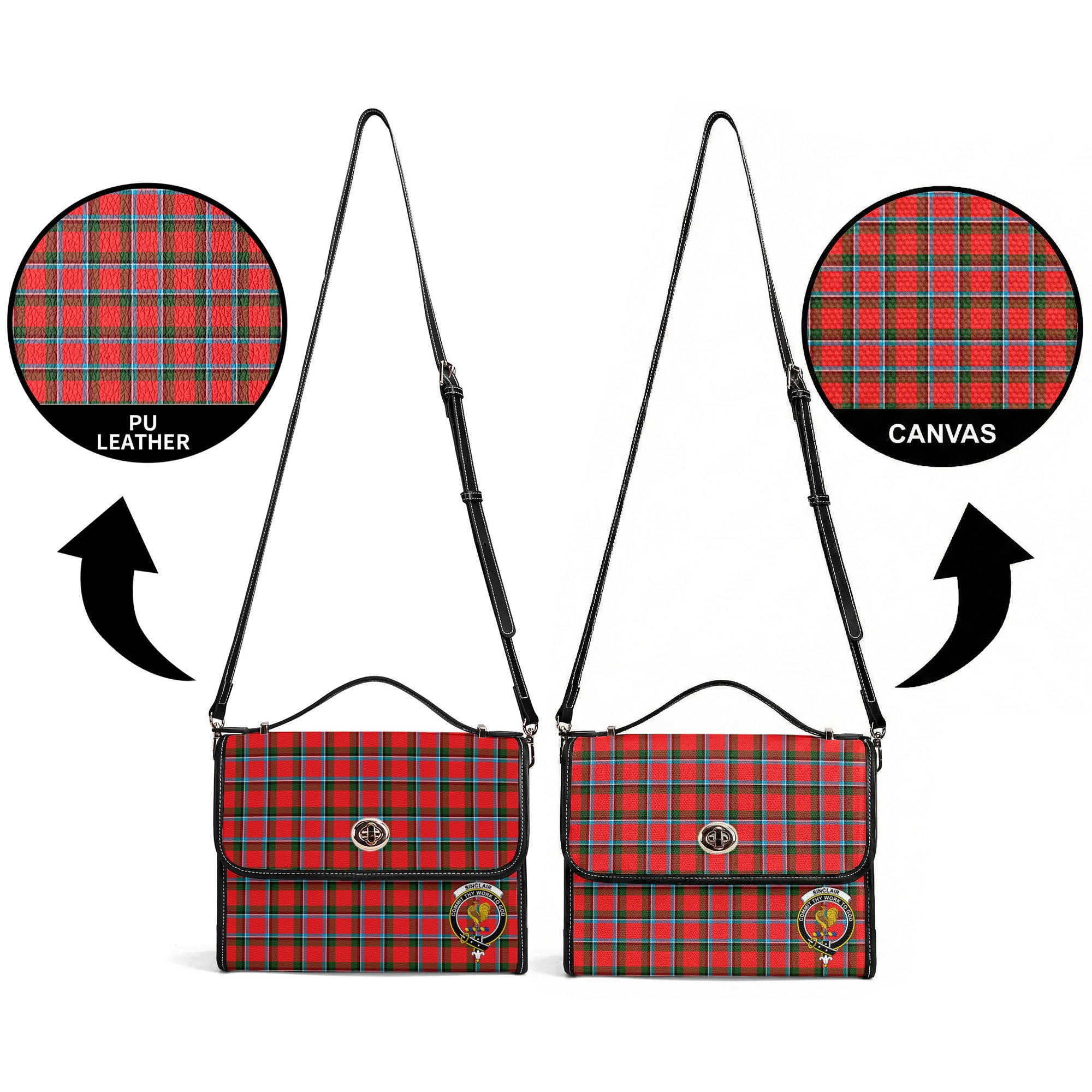 Sinclair Modern Tartan Crest Satchel Bag