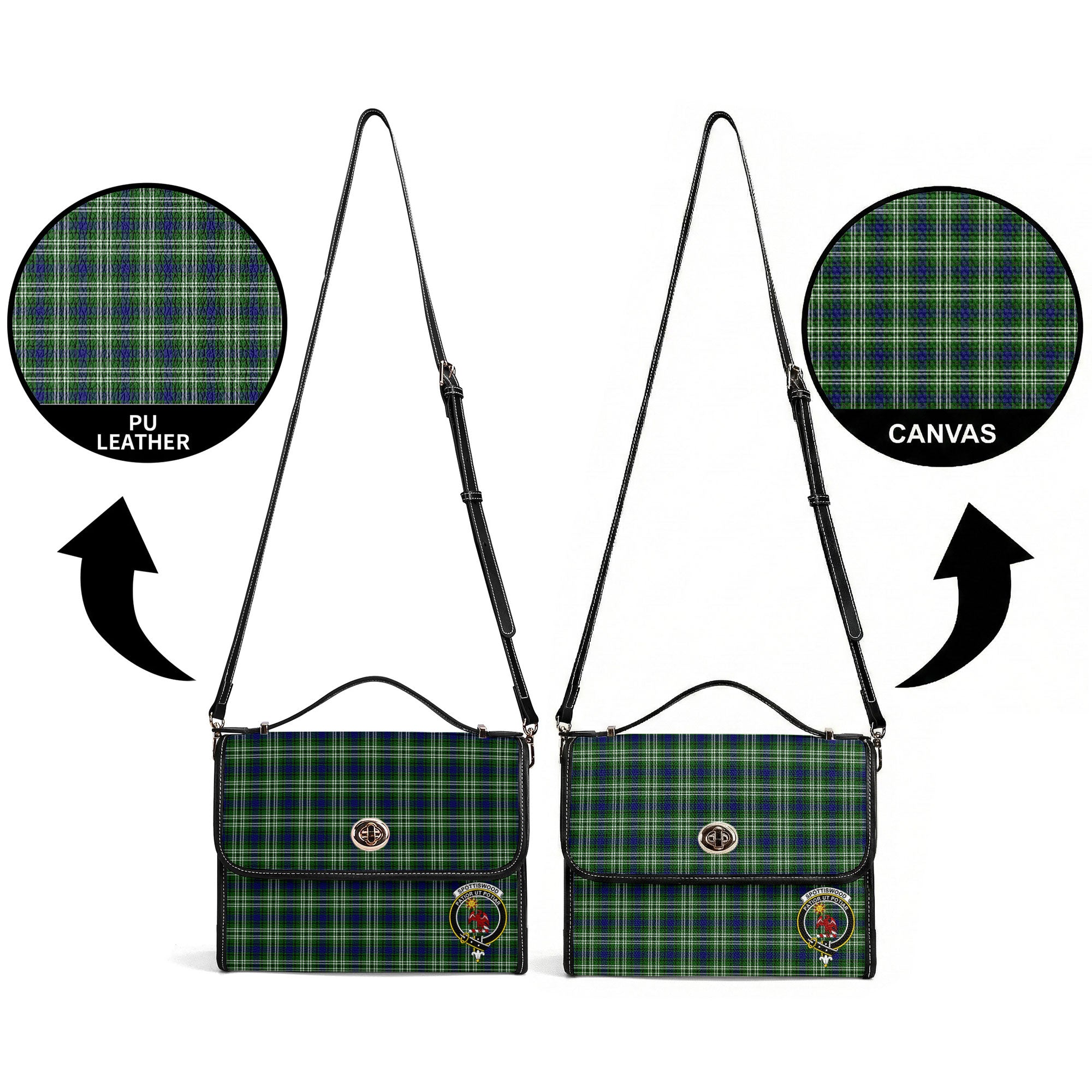 Spottiswood Tartan Crest Satchel Bag