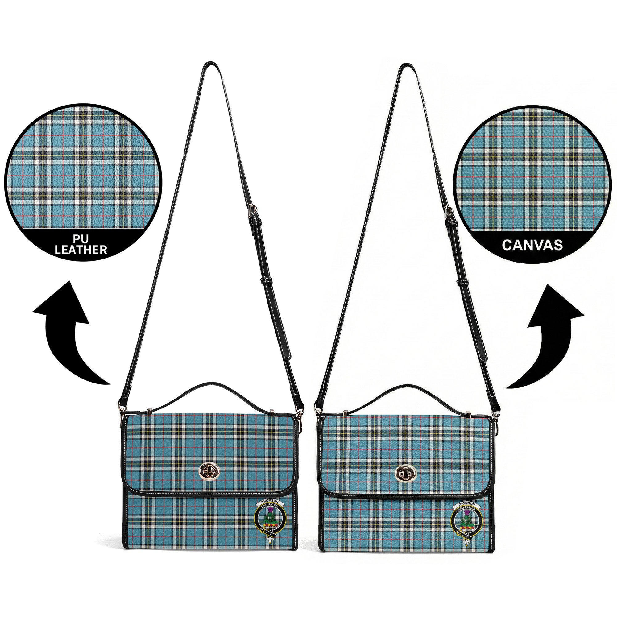 Thomson Blue Tartan Crest Satchel Bag