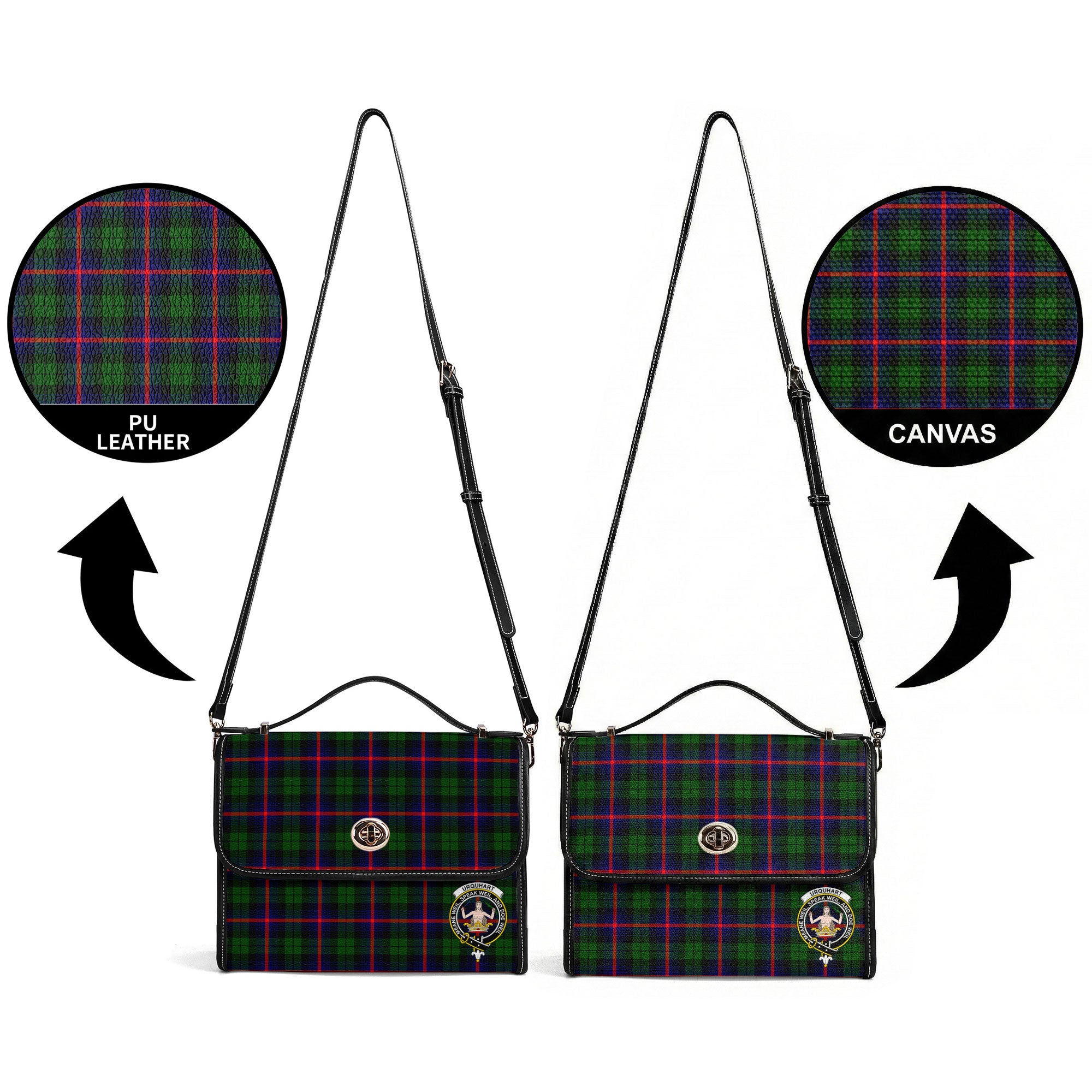 Urquhart Modern Tartan Crest Satchel Bag