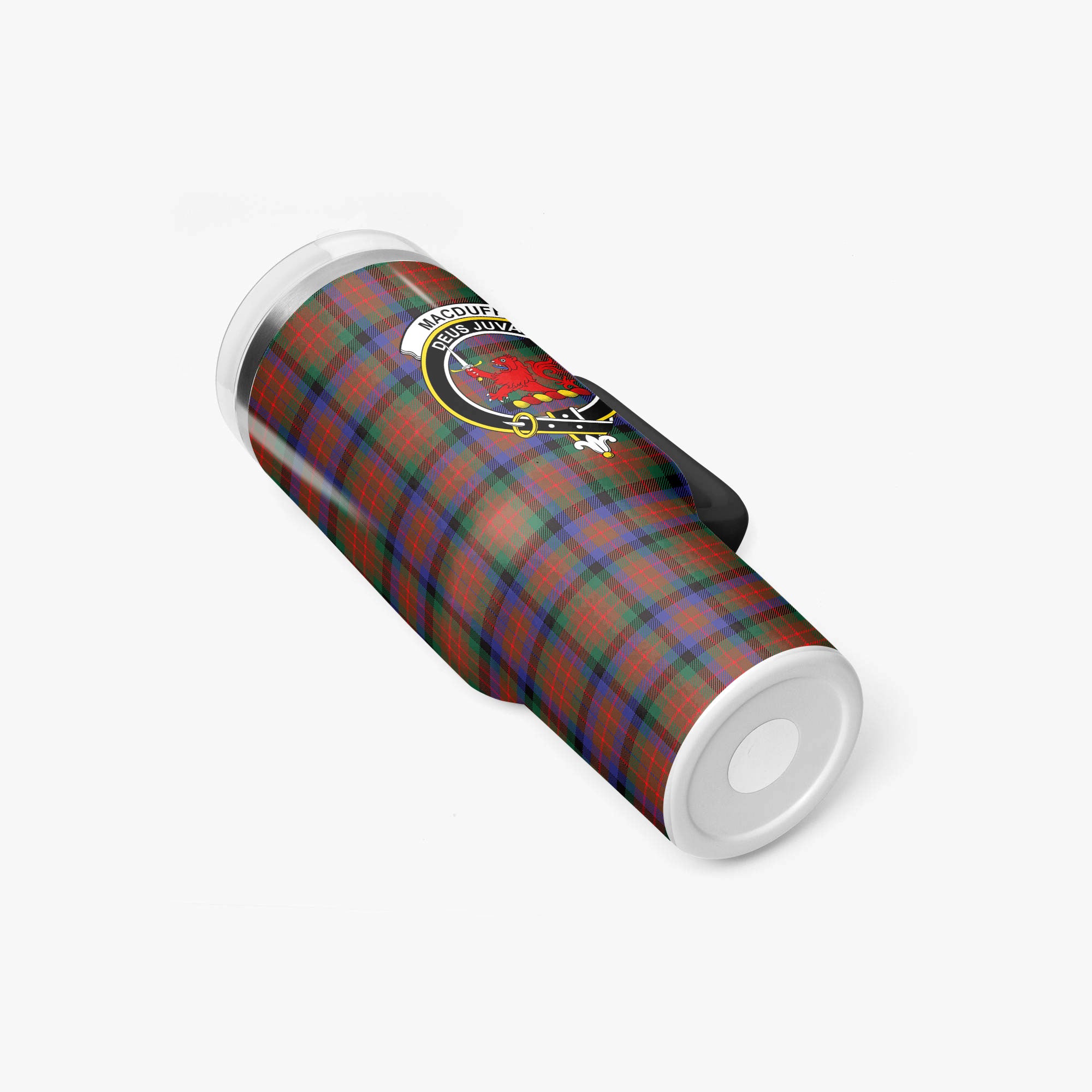 MacDuff Hunting Modern Tartan Crest 40 oz Insulated Tumbler with Handle