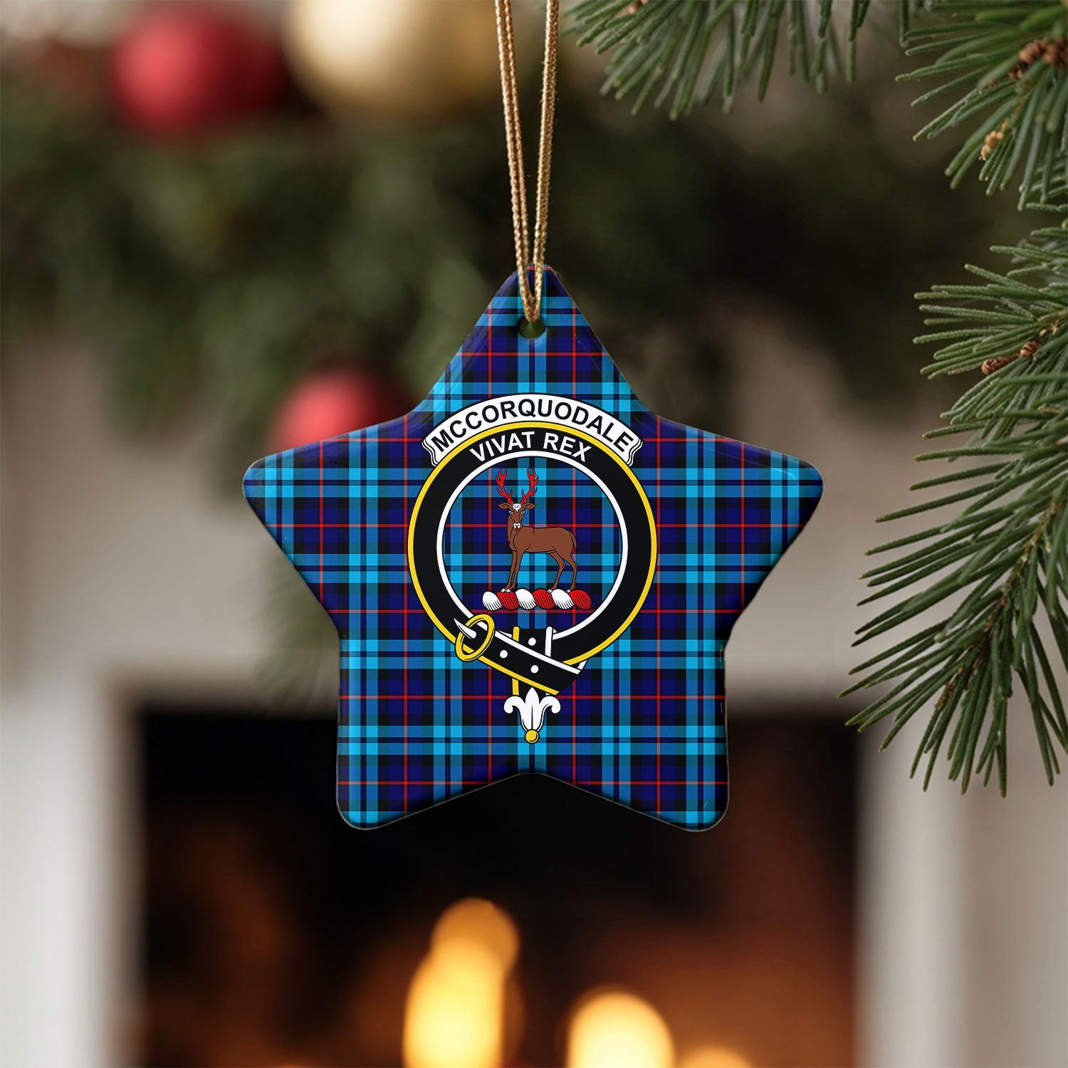 McCorquodale Tartan Crest Christmas Ceramic Ornament