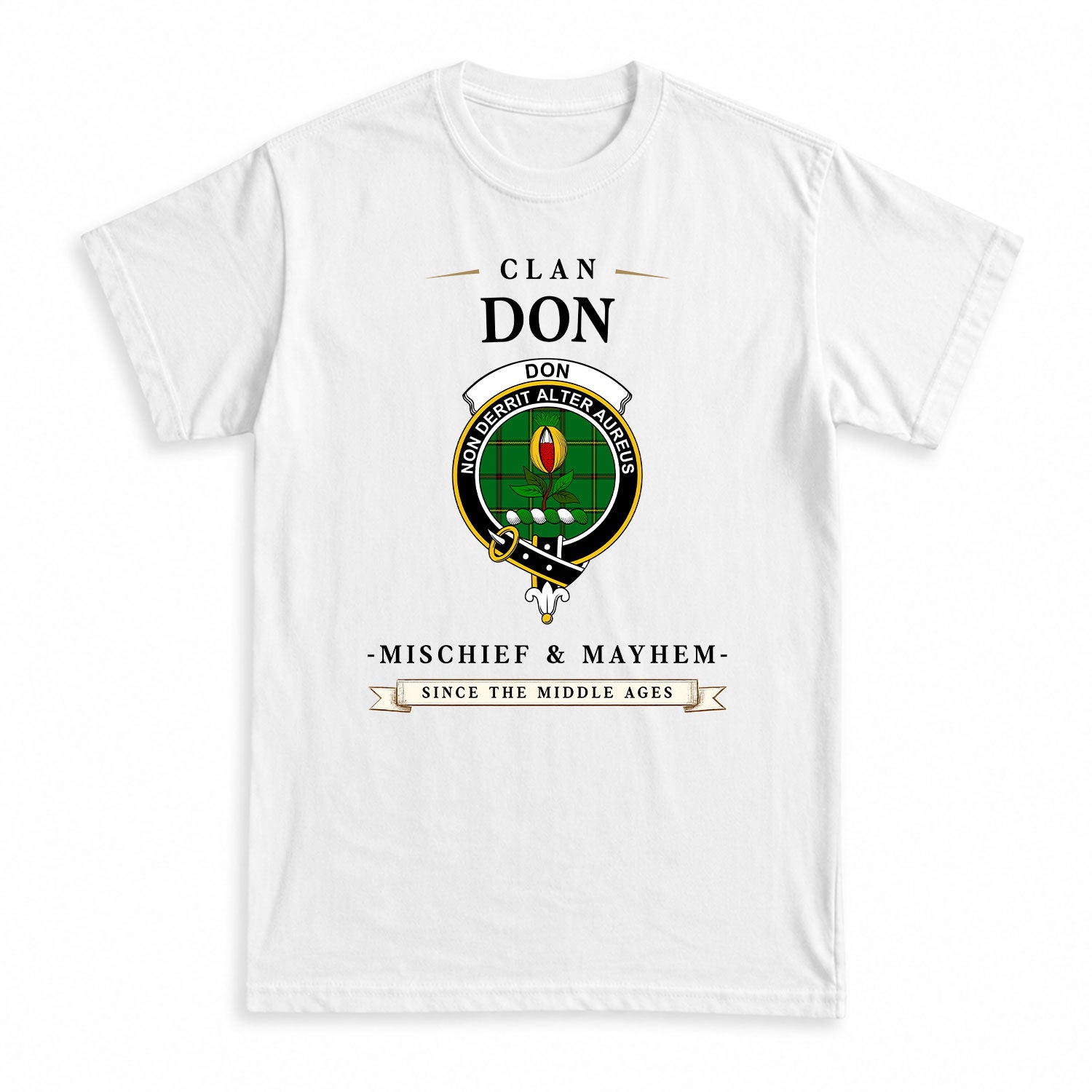 Don Tartan Crest Mischief and Mayhem T-shirt