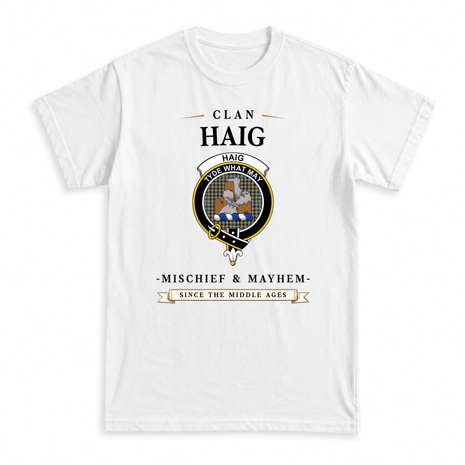 Haig Check Tartan Crest Mischief and Mayhem T-shirt