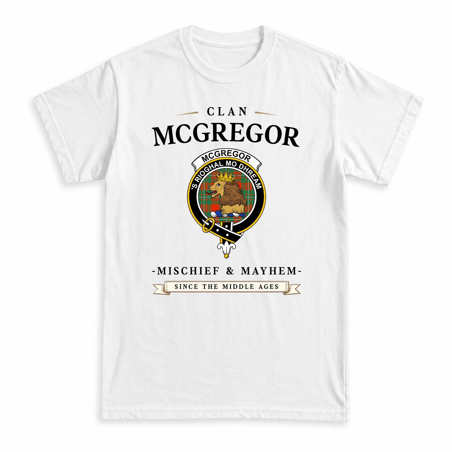 McGregor Ancient Tartan Crest Mischief and Mayhem T-shirt