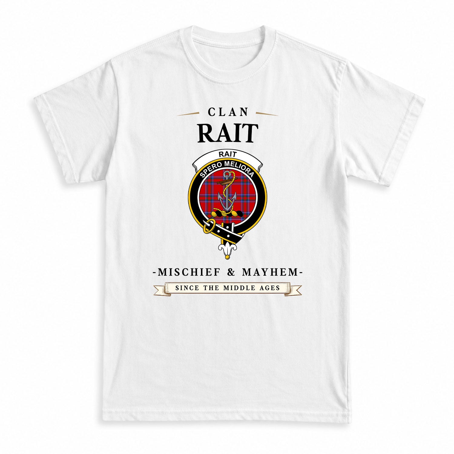 Rait Tartan Crest Mischief and Mayhem T-shirt