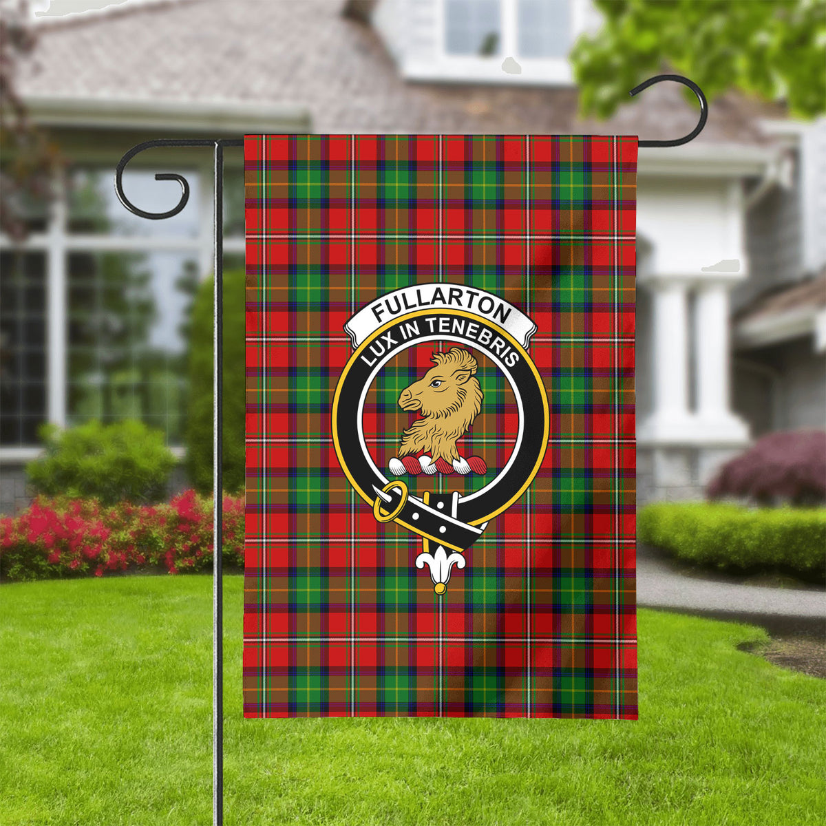 Fullarton Tartan Crest Garden Flag