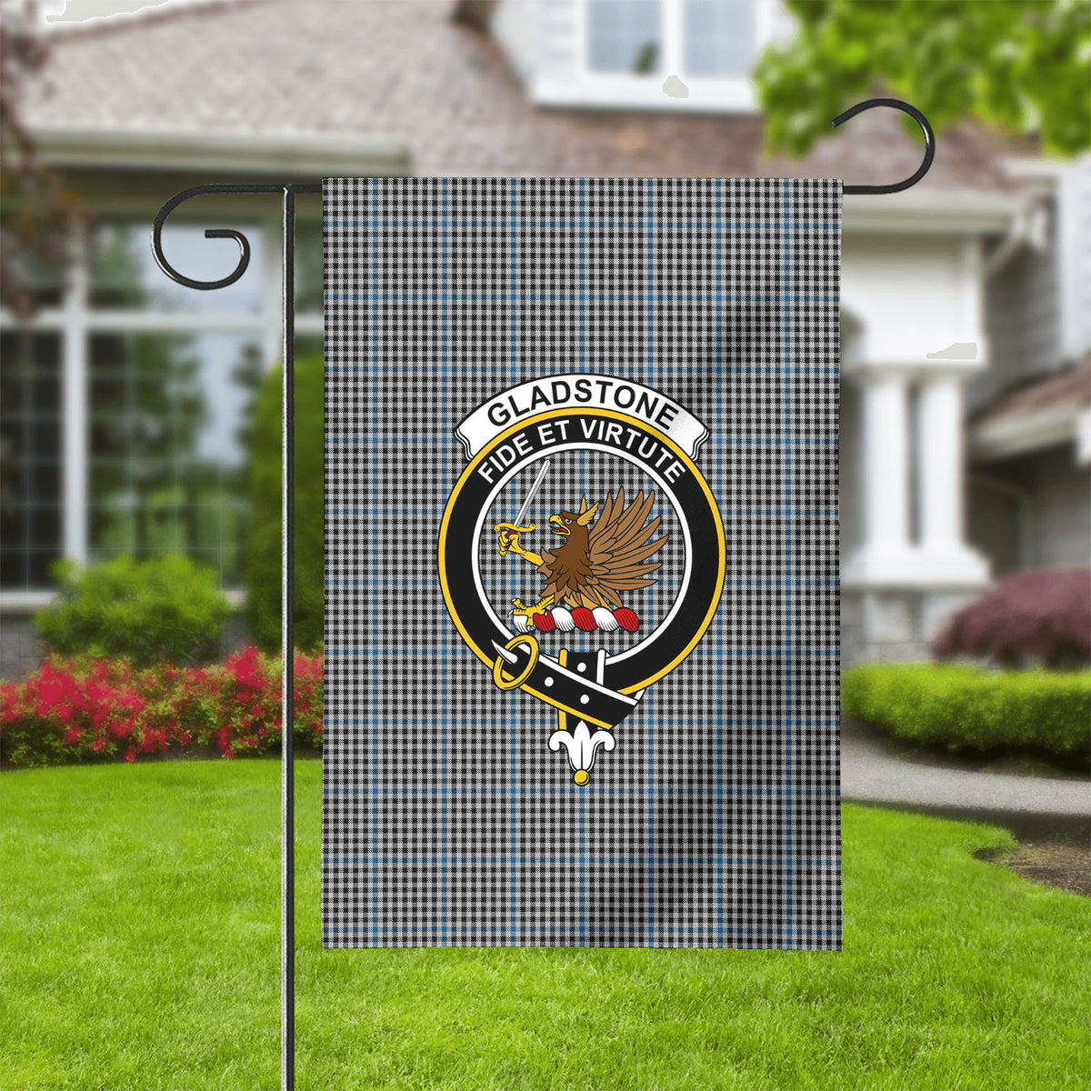 Gladstone Tartan Crest Garden Flag