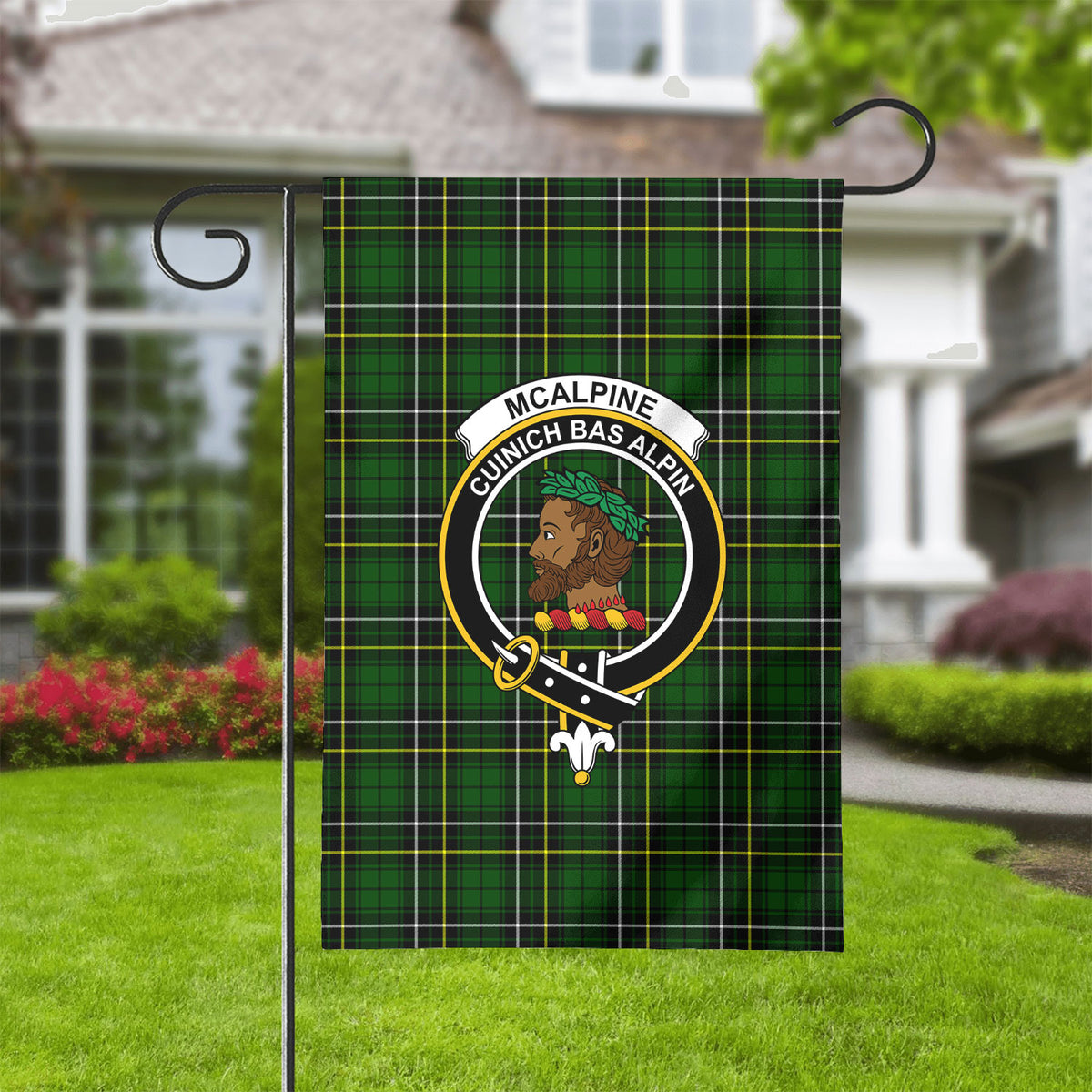 McAlpine Modern Tartan Crest Garden Flag