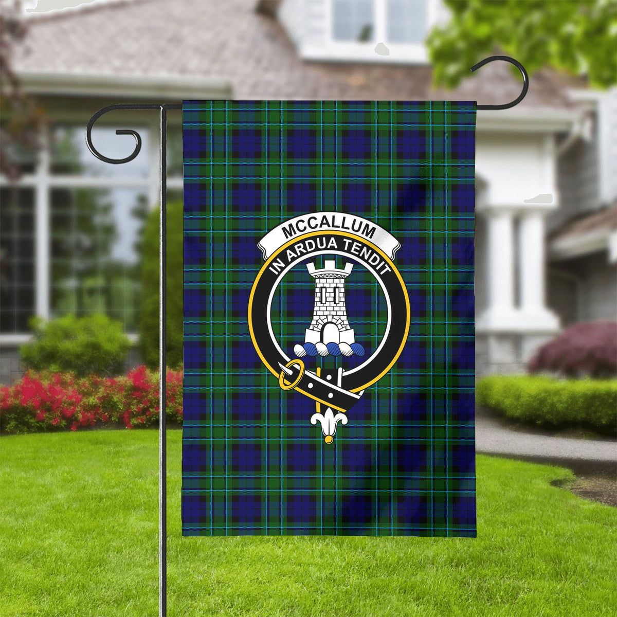 McCallum Modern Tartan Crest Garden Flag