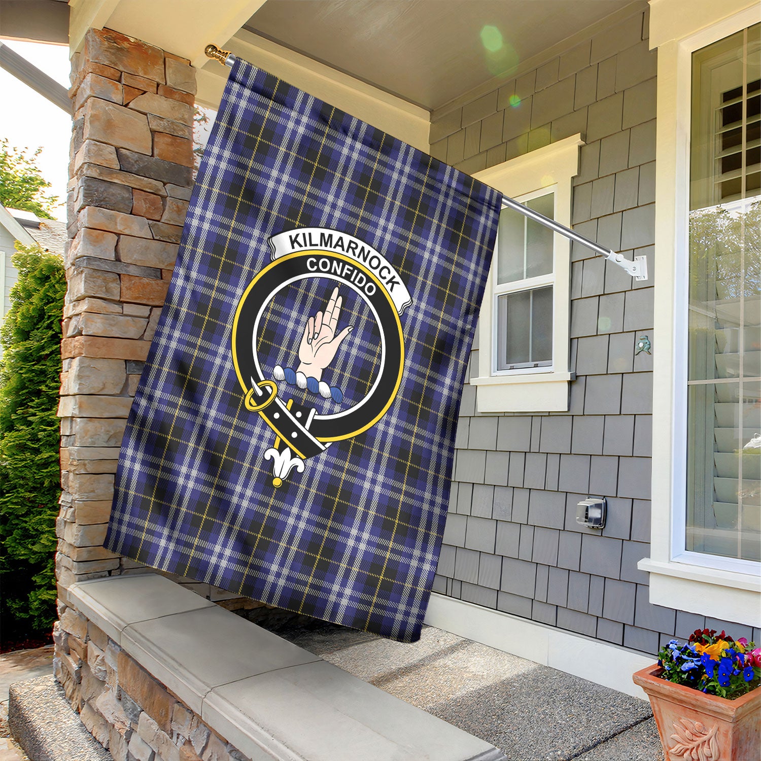Kilmarnock Tartan Crest Garden Flag