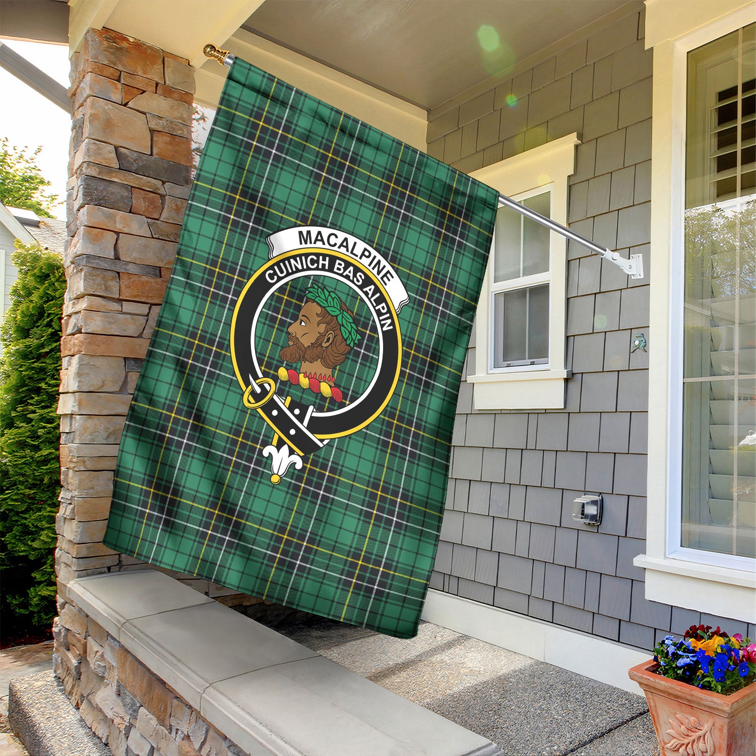 MacAlpine Ancient Tartan Crest Garden Flag