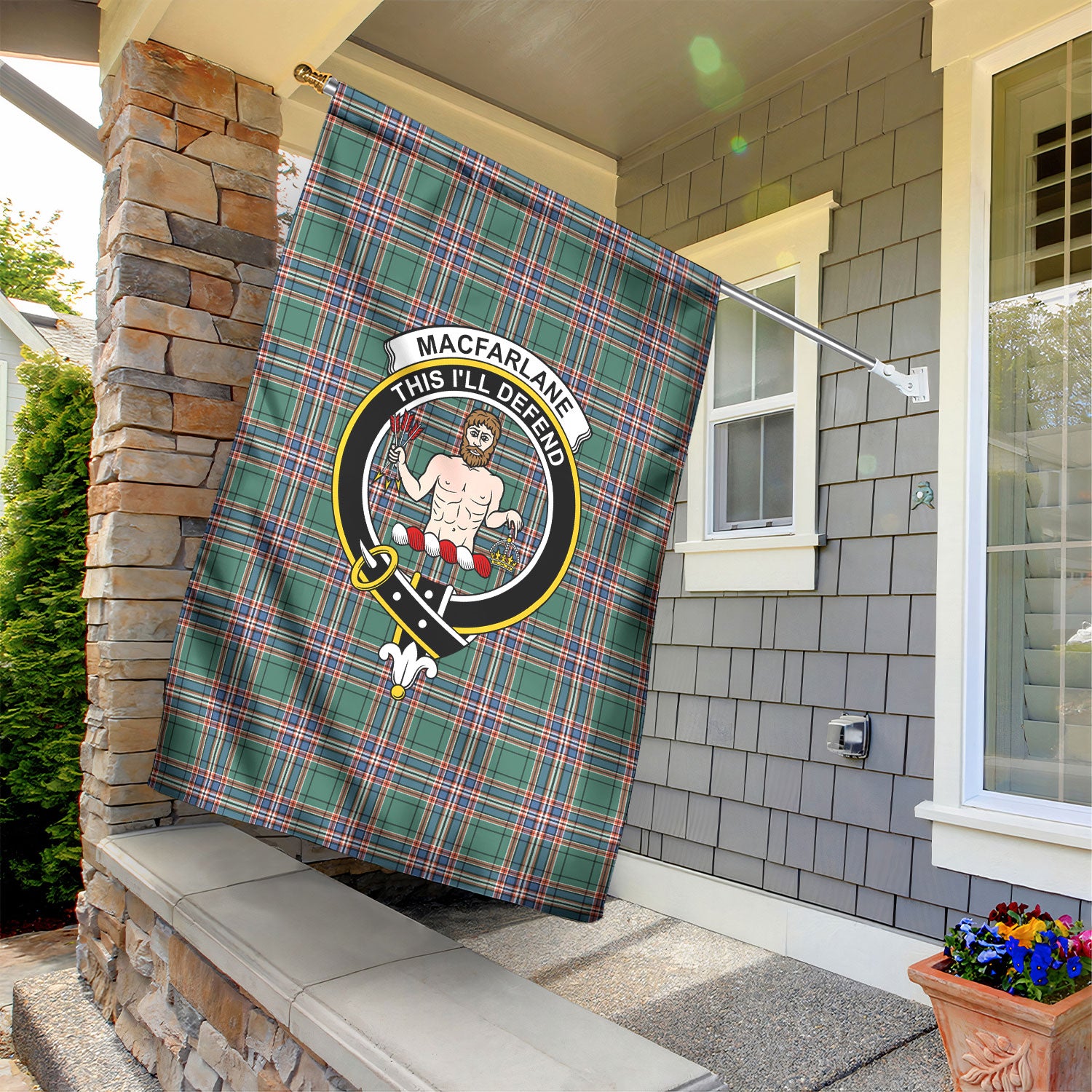MacFarlane Hunting Ancient Tartan Crest Garden Flag