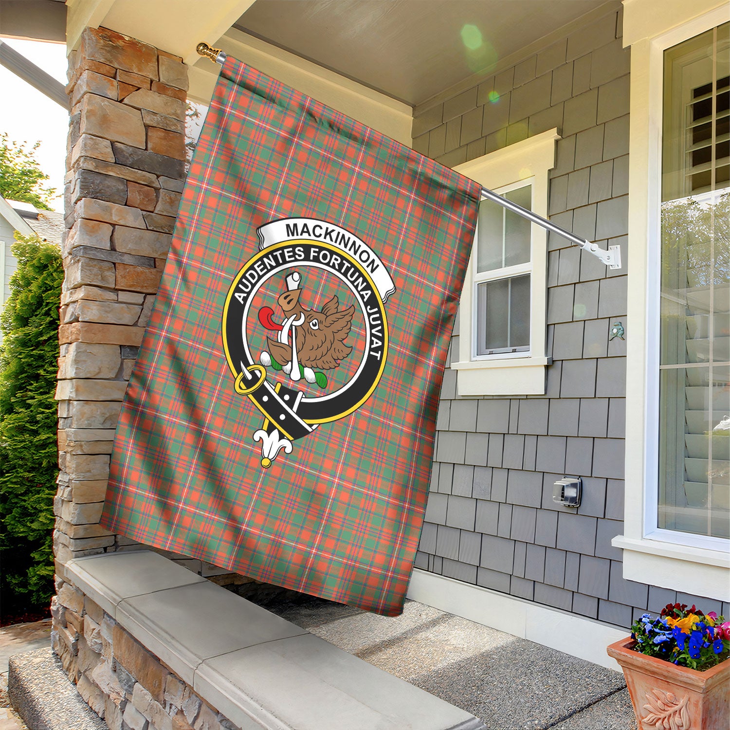MacKinnon Ancient Tartan Crest Garden Flag
