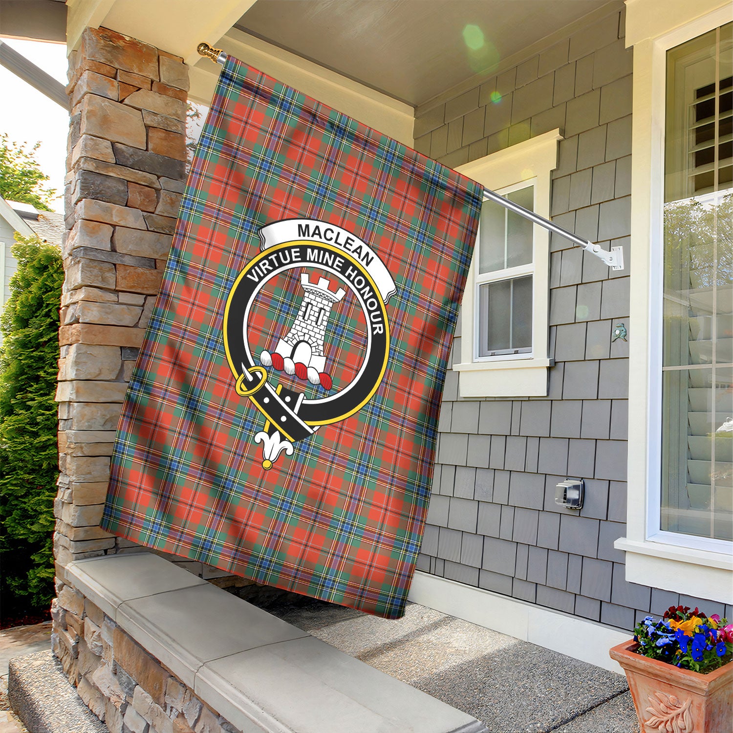 MacLean of Duart Ancient Tartan Crest Garden Flag