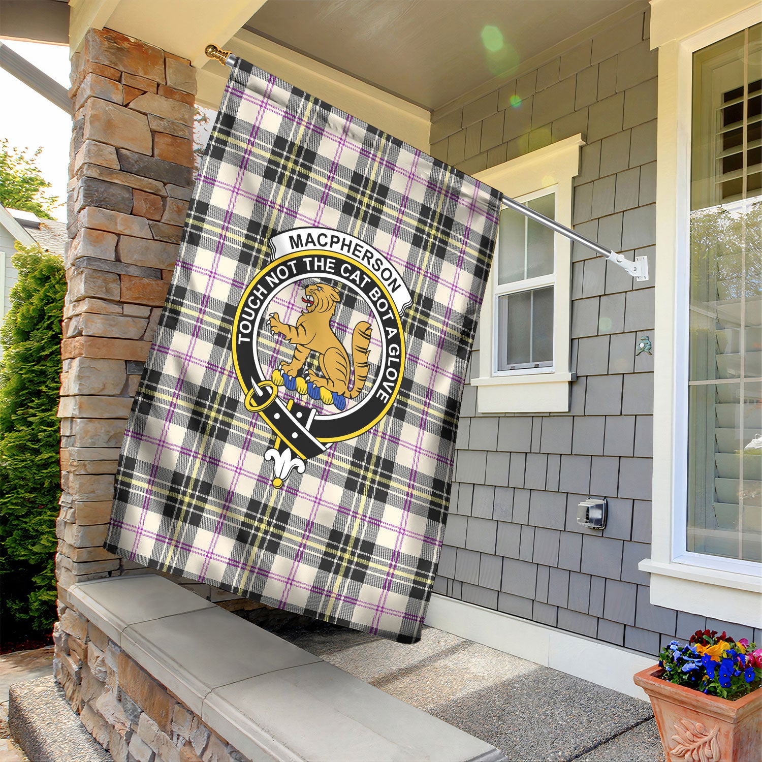 MacPherson Dress Ancient Tartan Crest Garden Flag
