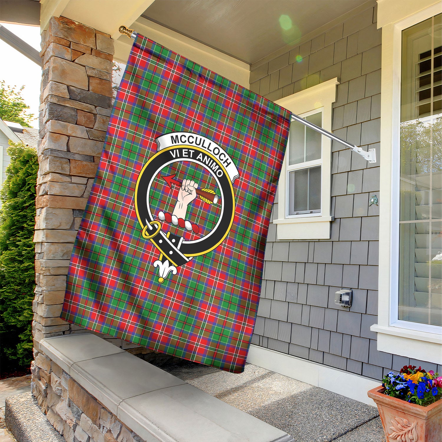 McCulloch Tartan Crest Garden Flag