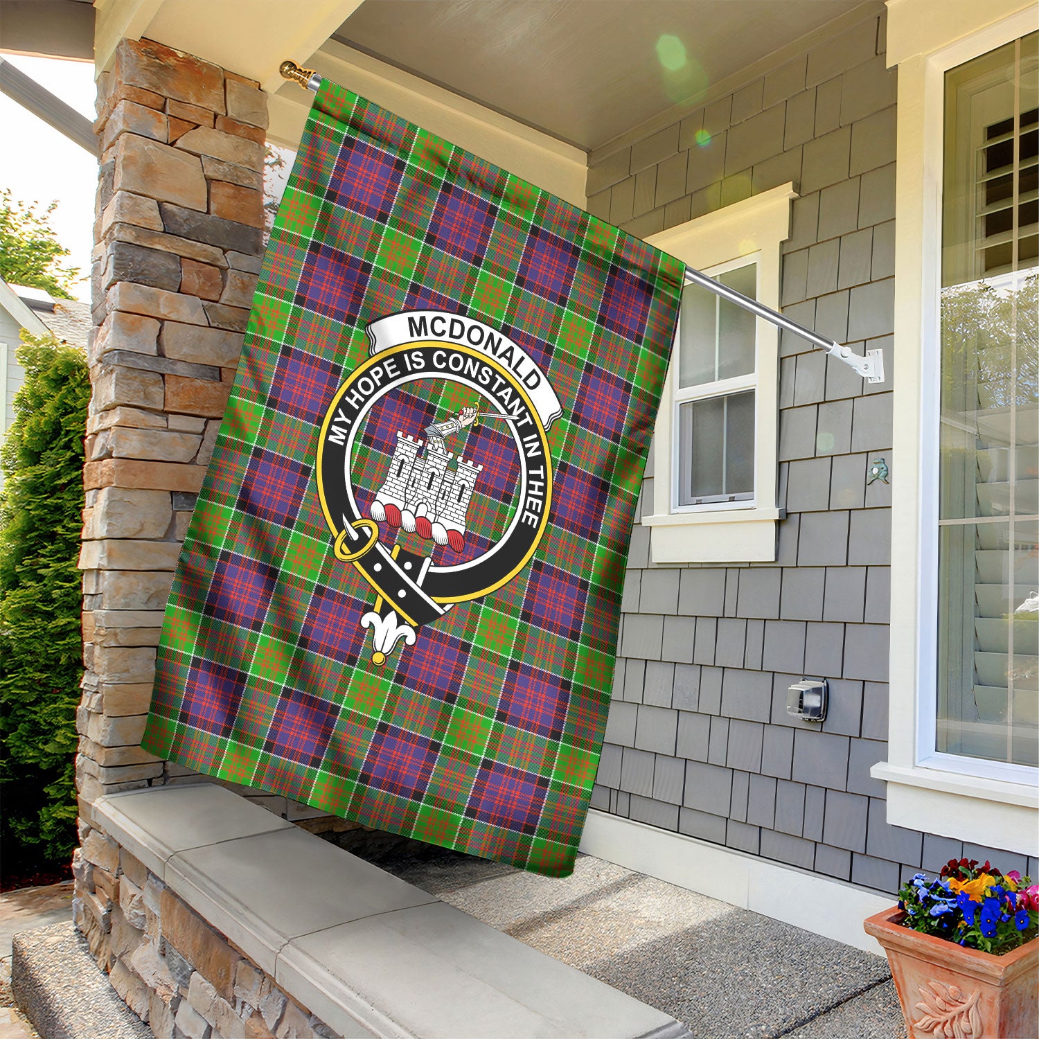 McDonald (Clan Ranald) Tartan Crest Garden Flag