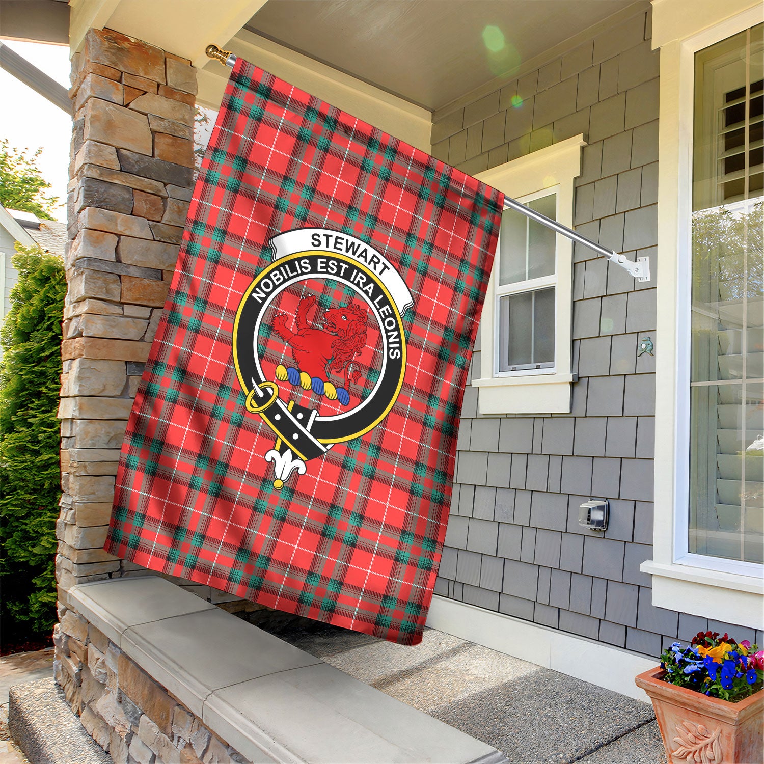 Stewart (Stuart) of Bute Tartan Crest Garden Flag