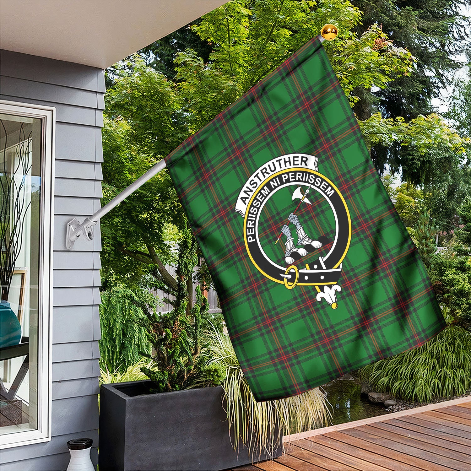 Anstruther Tartan Crest Garden Flag