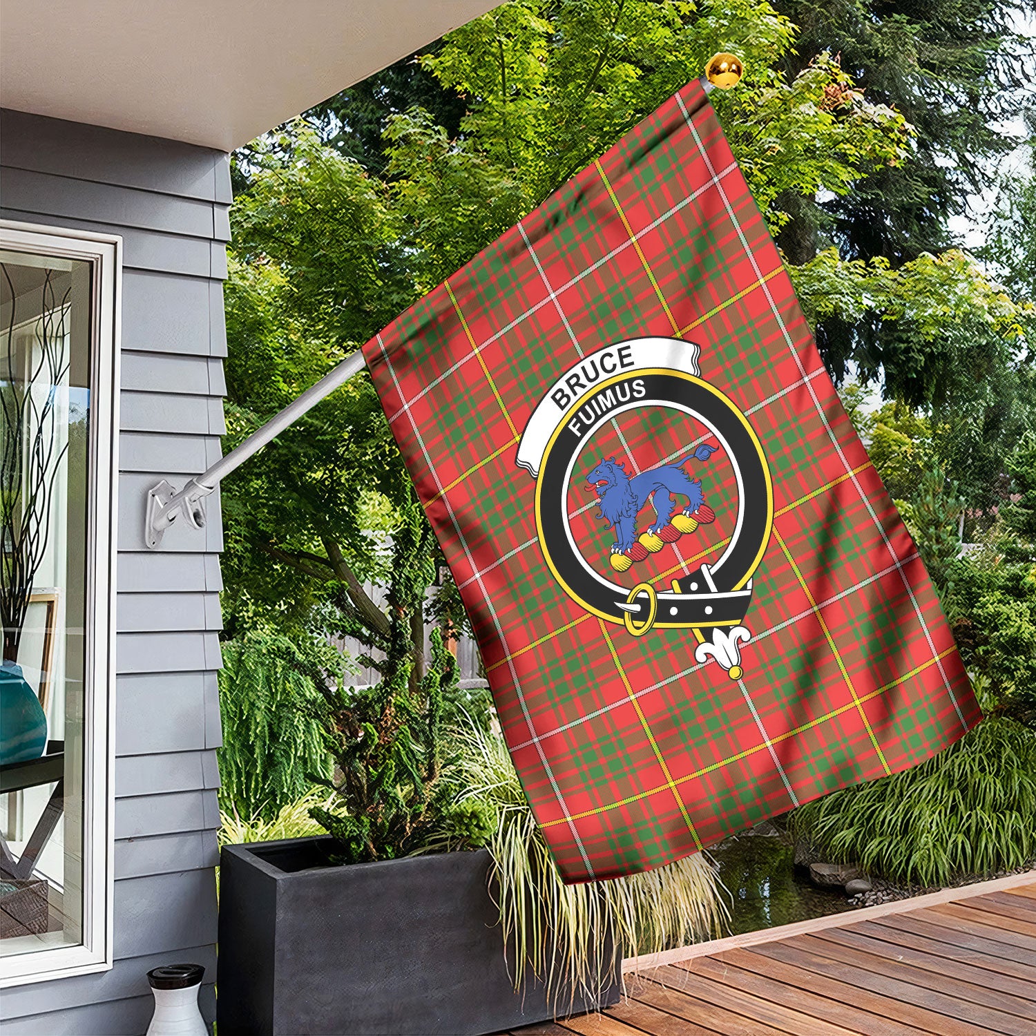 Bruce Modern Tartan Crest Garden Flag