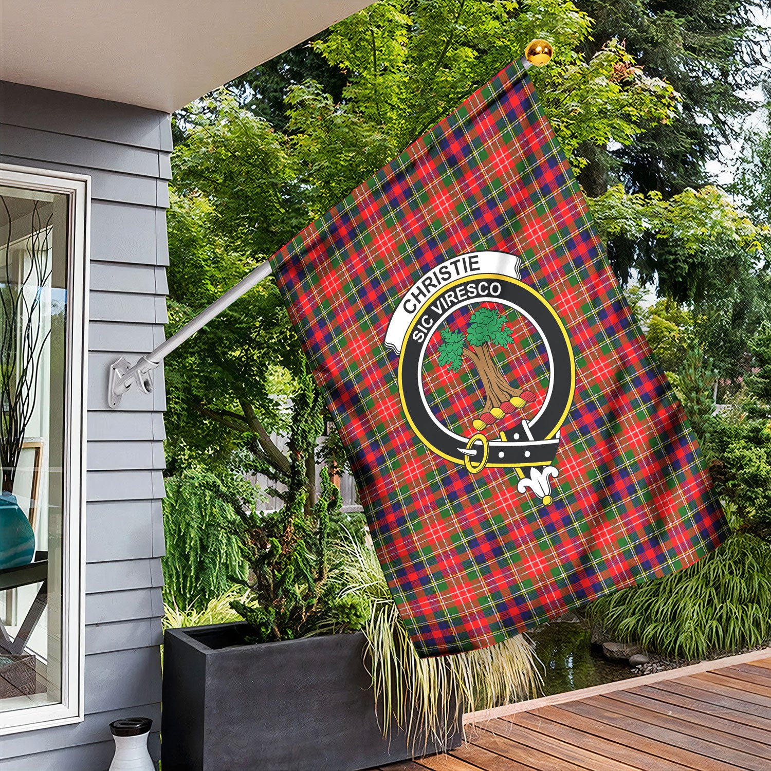 Christie Tartan Crest Garden Flag