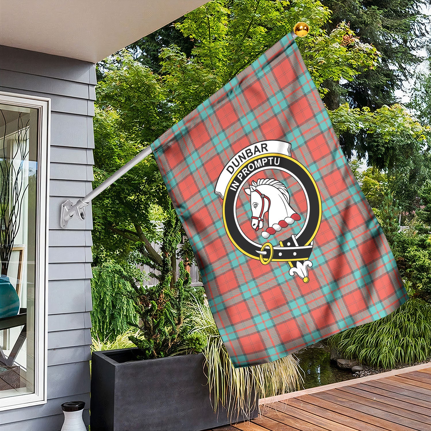 Dunbar Ancient Tartan Crest Garden Flag