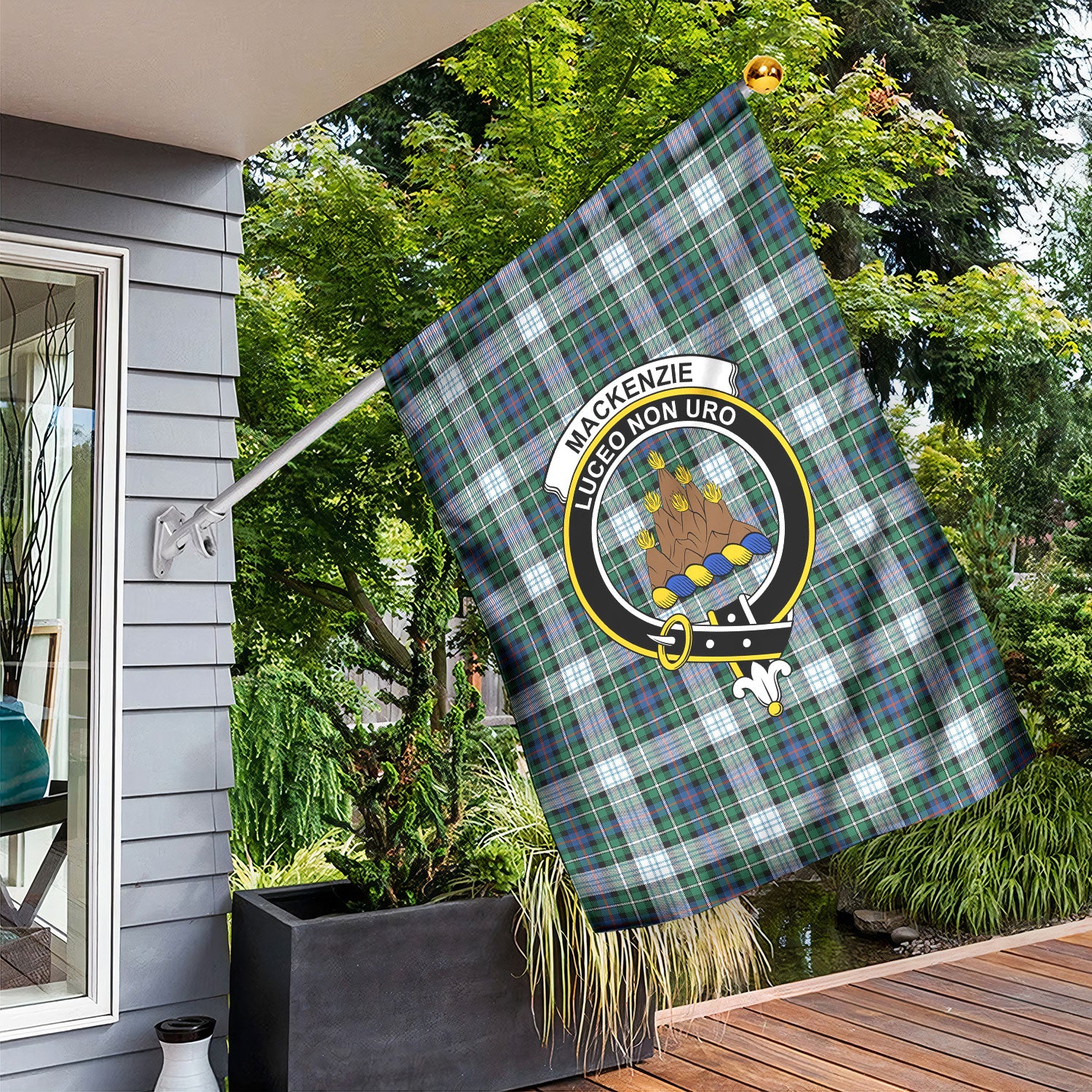 MacKenzie Dress Ancient Tartan Crest Garden Flag