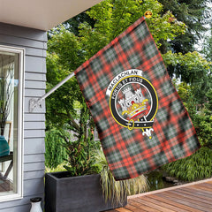 MacLachlan Weathered Tartan Crest Garden Flag