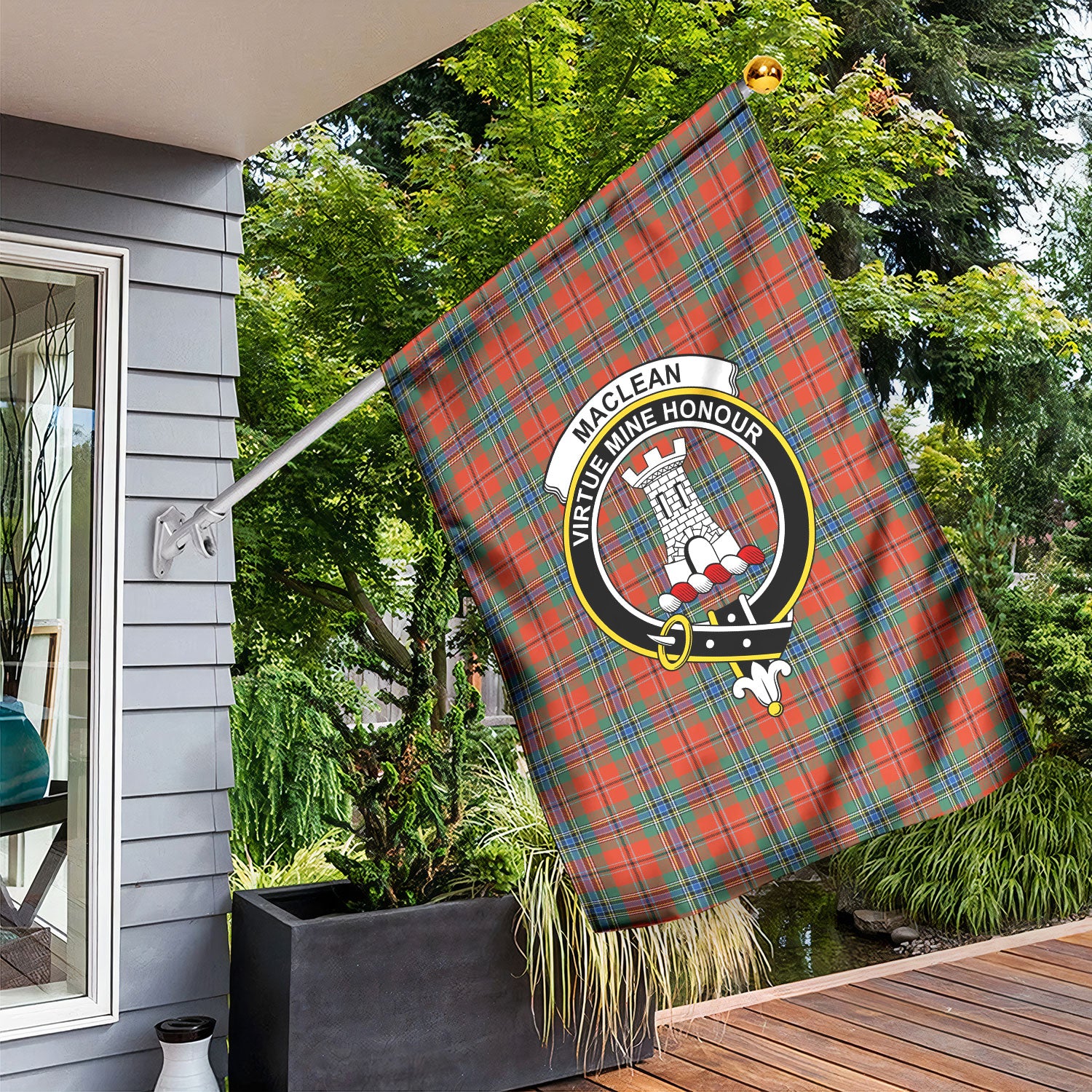 MacLean of Duart Ancient Tartan Crest Garden Flag