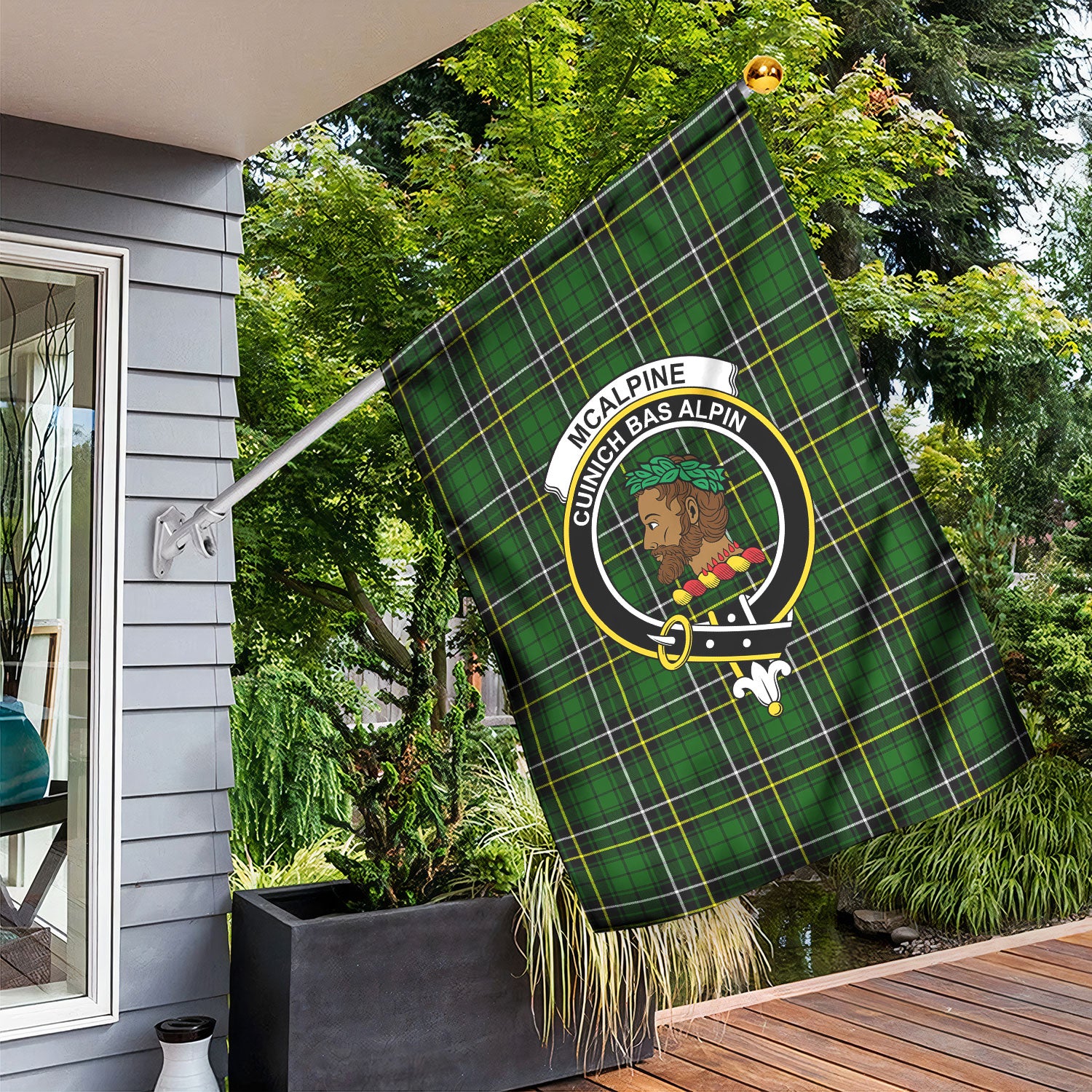 McAlpine Modern Tartan Crest Garden Flag
