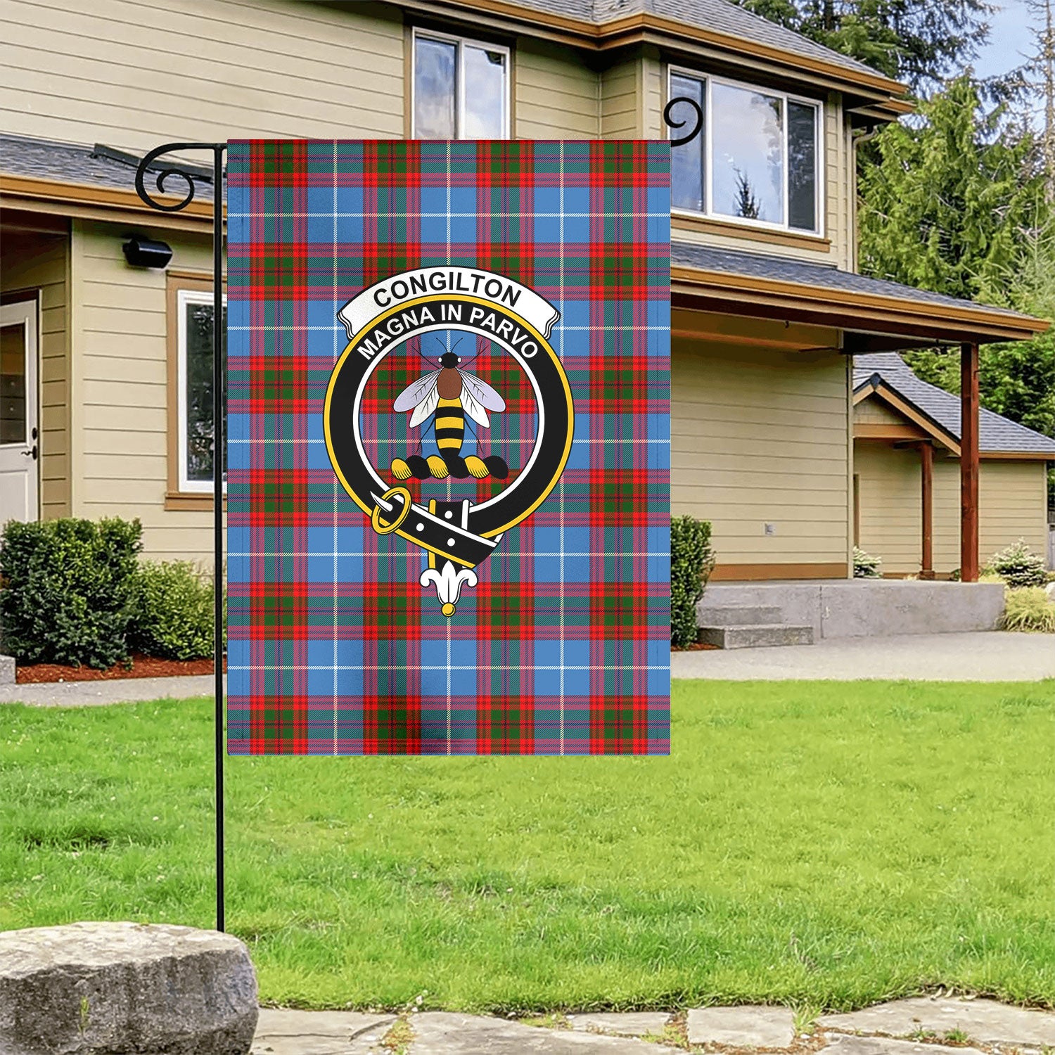 Congilton Tartan Crest Garden Flag