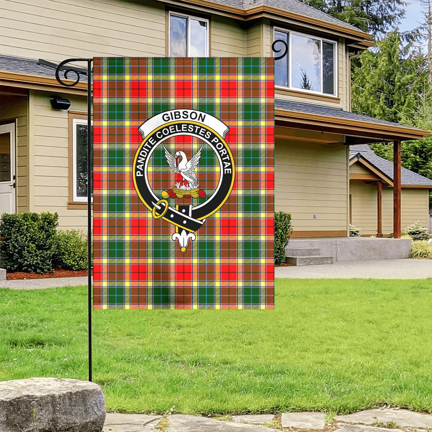 Gibson Tartan Crest Garden Flag